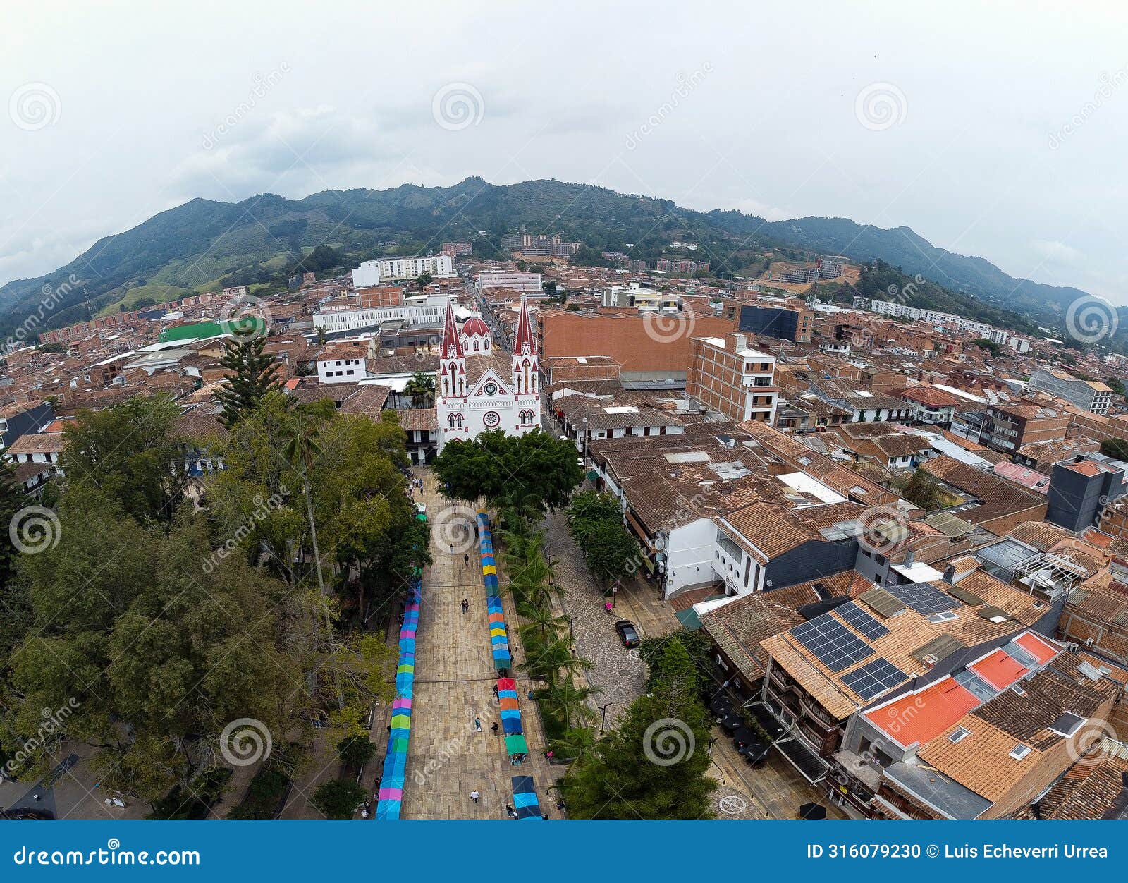la ceja, antioquia - colombia. march 9, 2024. aerial view with drone of the town with a distance of 43.5 from medellin