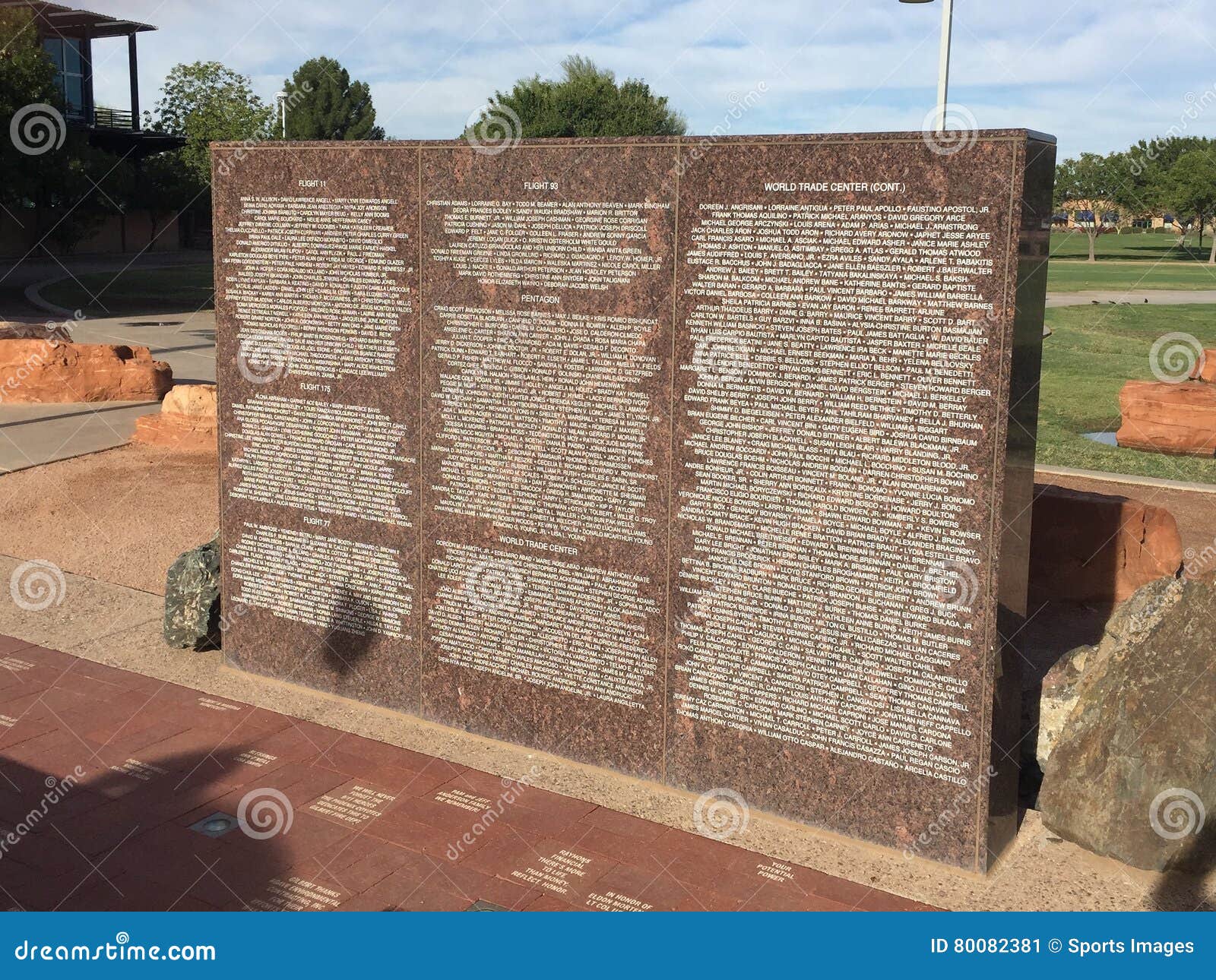 La Ciudad De Gilbert 9/11 Monumento En Gilbert AZ Foto editorial