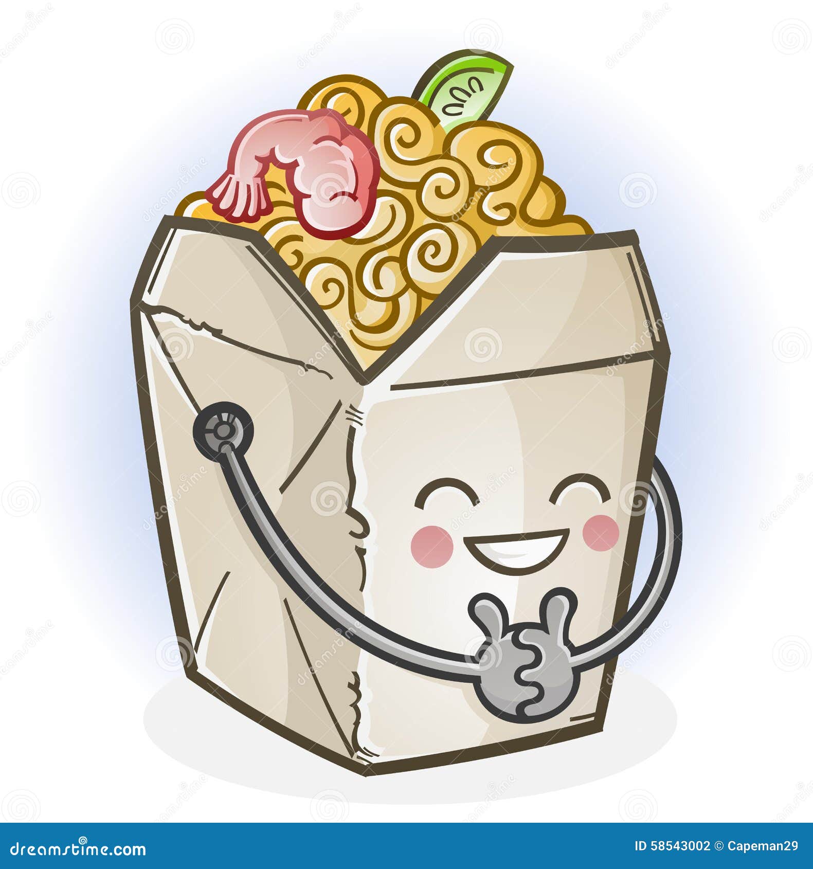 La Comida China Saca El Personaje De Dibujos Animados De La Caja  Ilustración del Vector - Ilustración de feliz, mariscos: 58543002