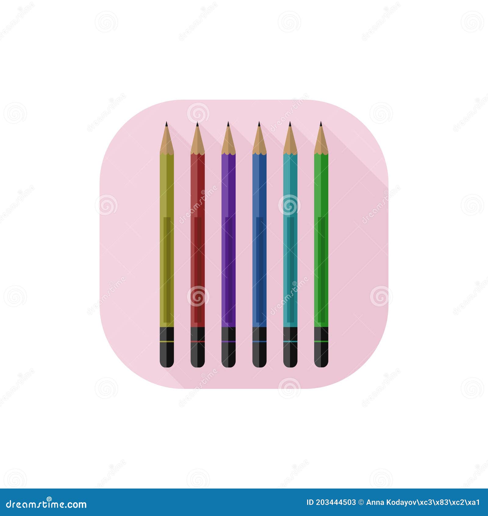 La Conception Plate De Vecteur Des Crayons De Couleur Illustration de