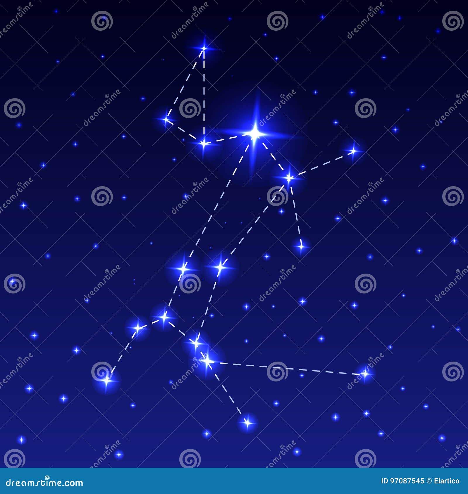 La Constelación Del Perro Grande Ilustración del Vector Ilustración