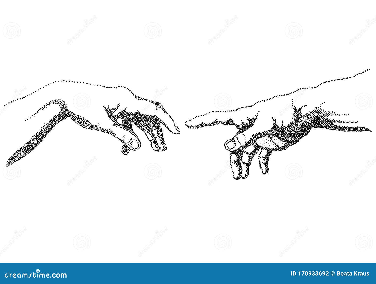 Микеланджело Сотворение Адама руки арт
