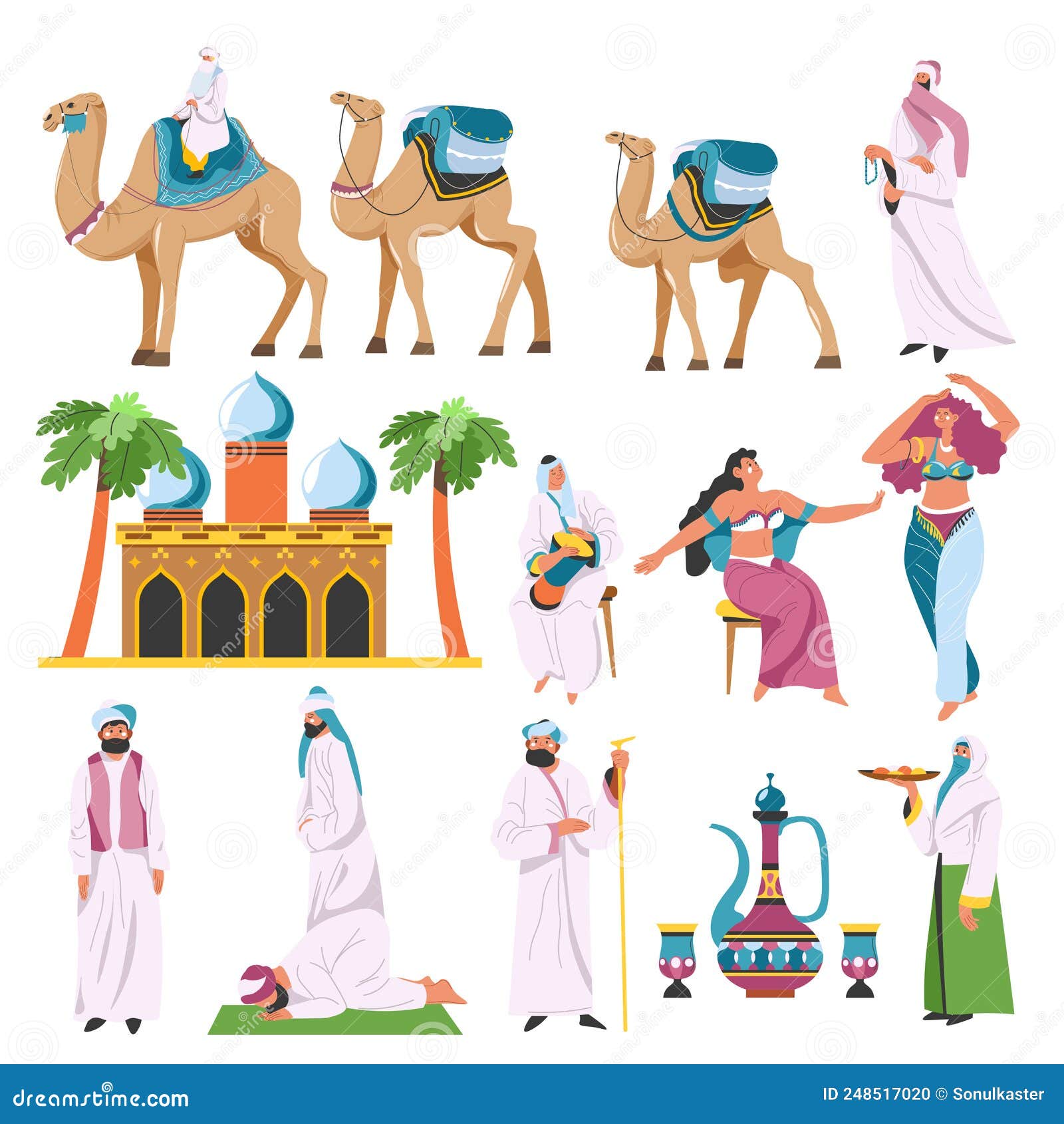 Pareja Jeque Árabe y Camello