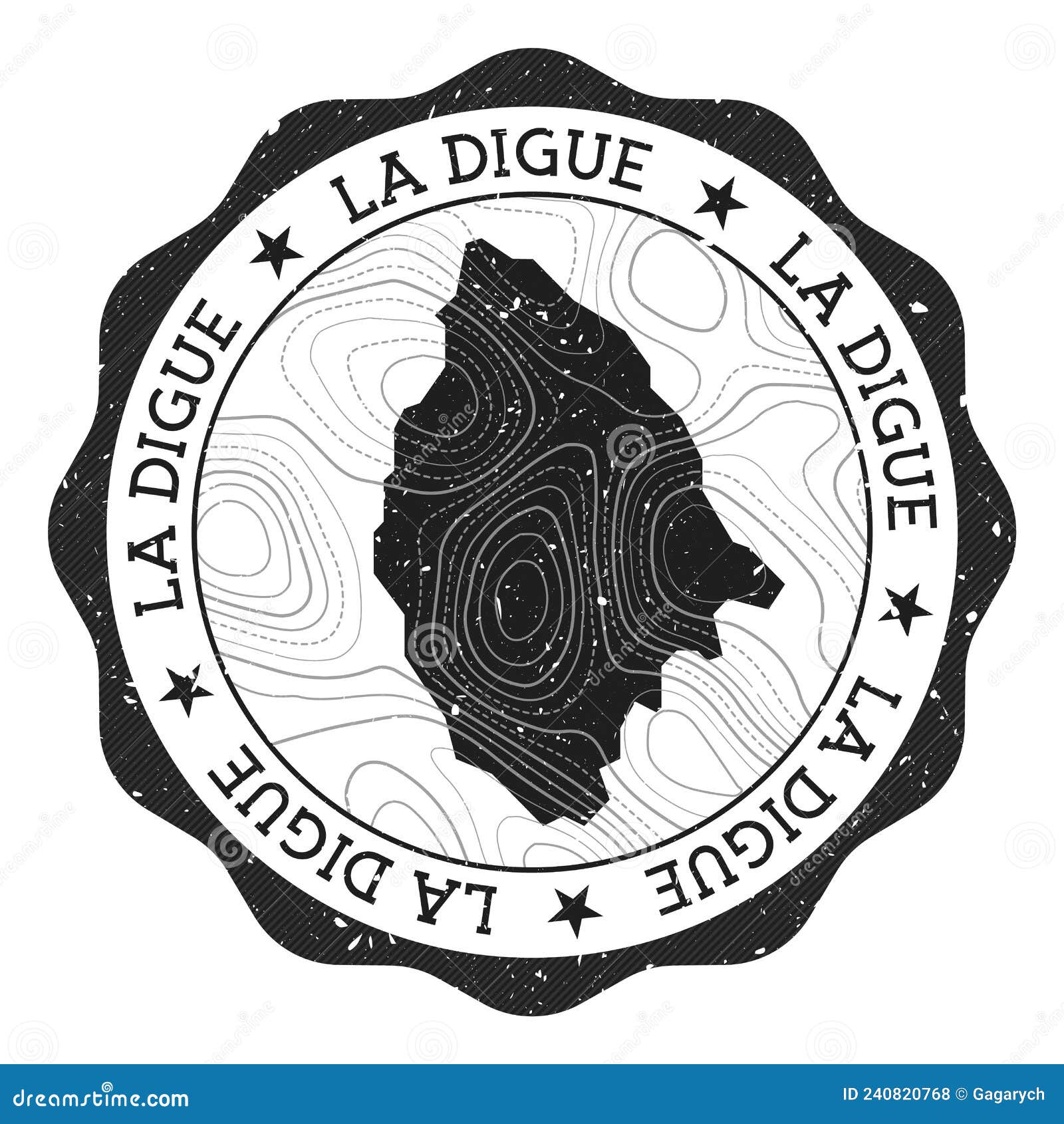 La Digue outdoor stamp. stock vector. Illustration of postcard - 240820768