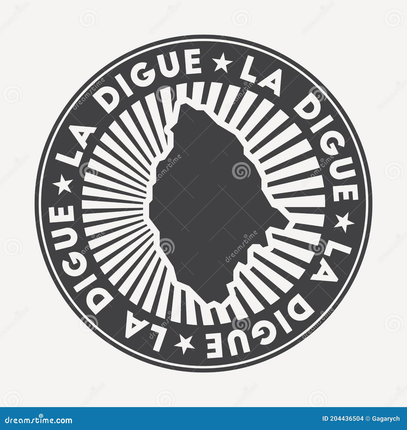 La Digue Badge. Vector Illustration | CartoonDealer.com #218097578