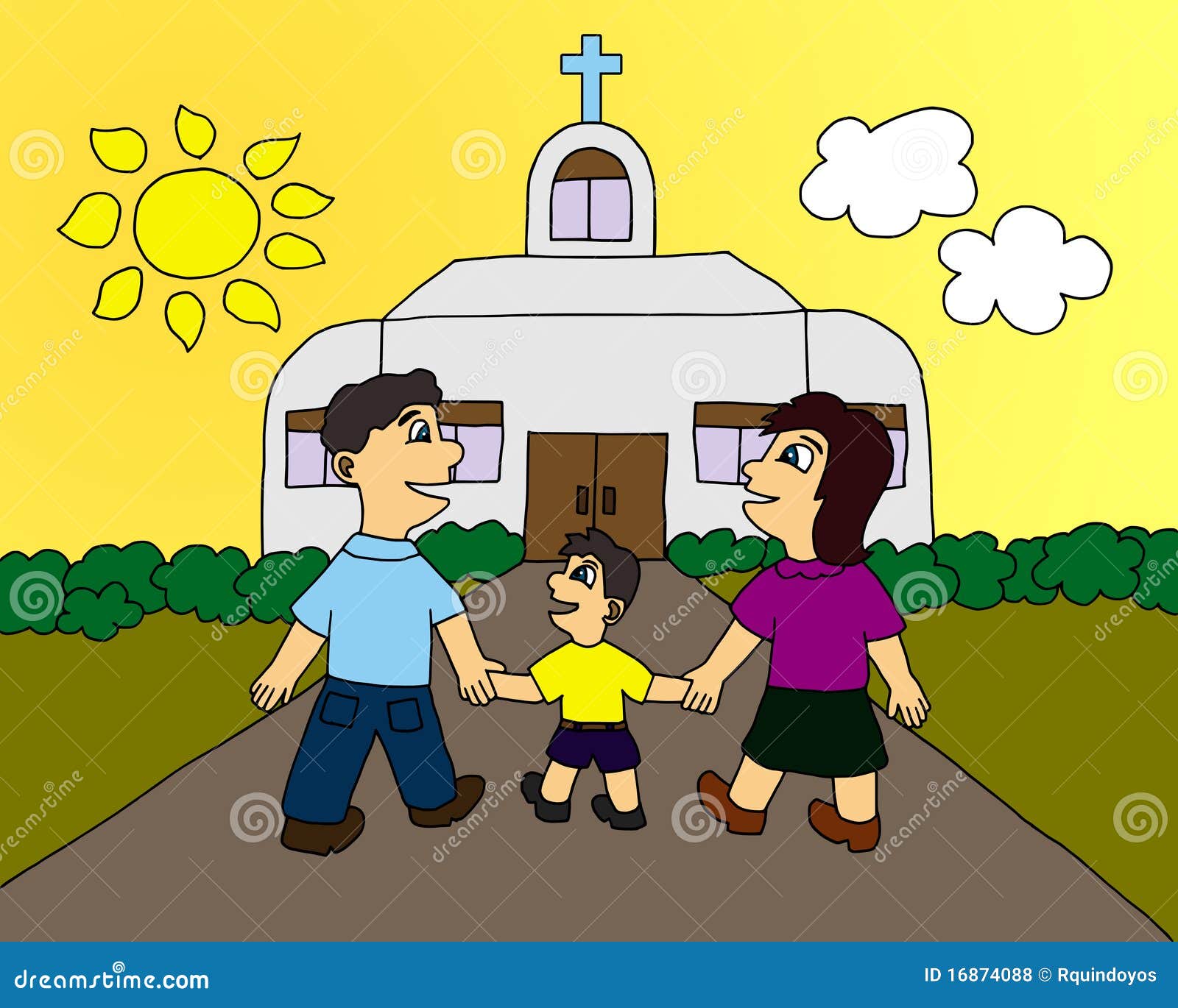 La familia va a la iglesia stock de ilustración. Ilustración de child - 16874088 La familia va a la iglesia stock de ilustración. Ilustración de child - 16874088