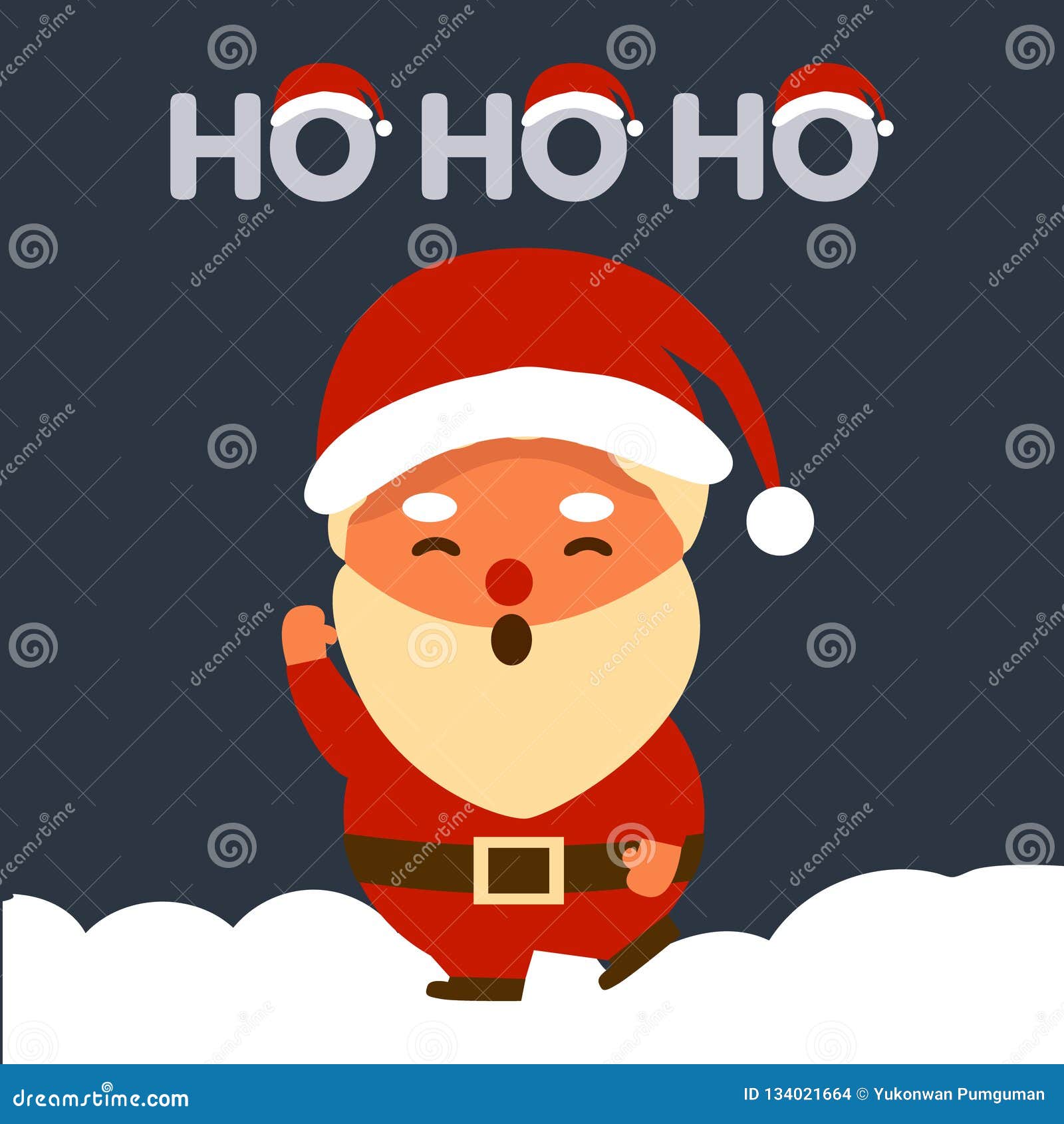 La Feliz Navidad Con Papá Noel Dice a Ho Ho Ho, Carácter Lindo