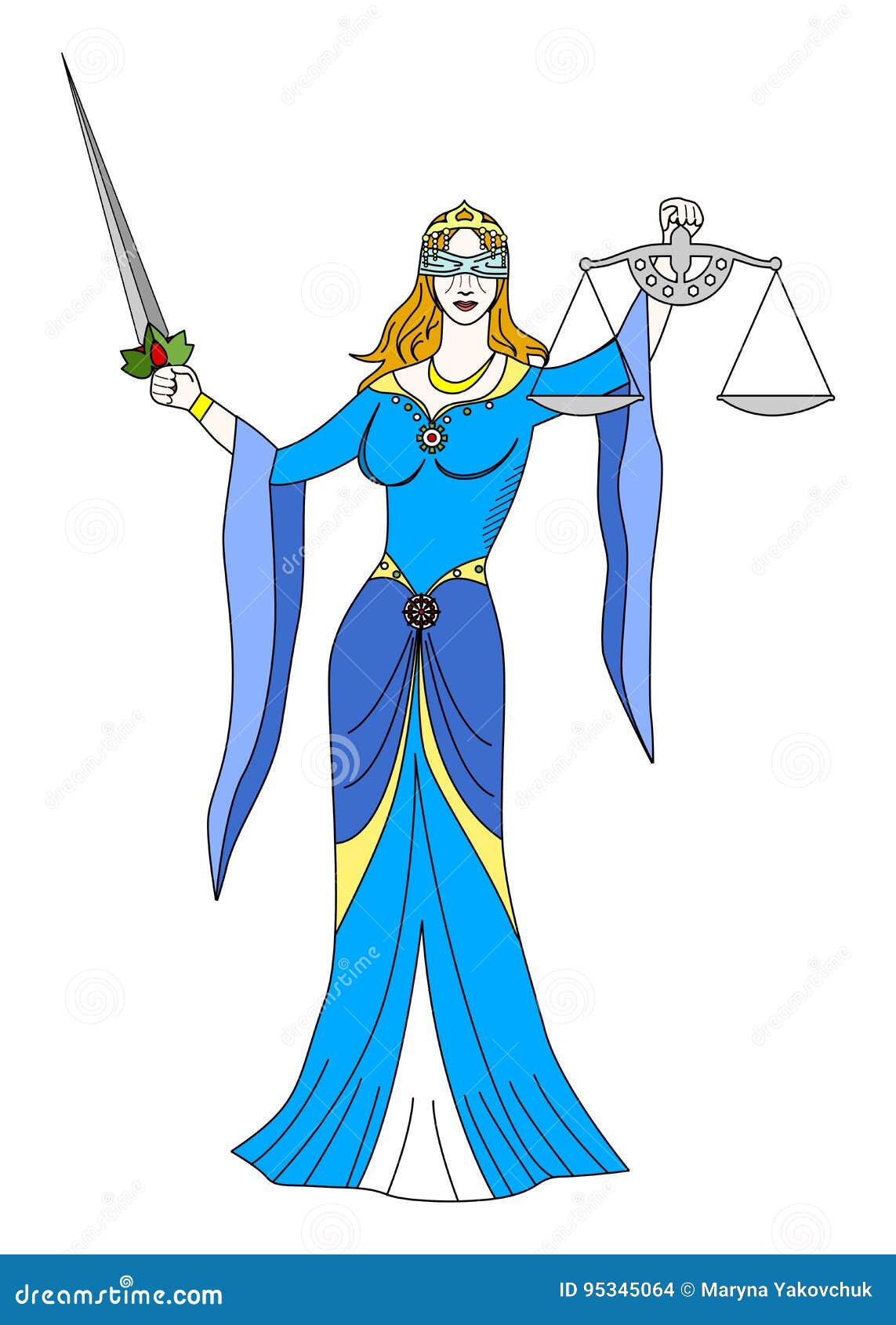 La femme de justice illustration de vecteur. Illustration du échelles