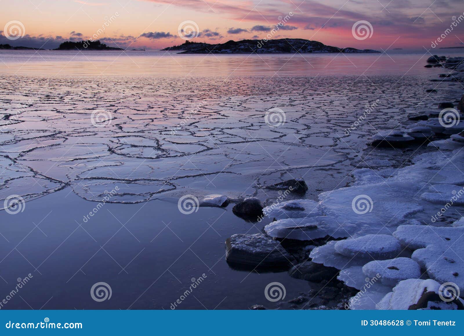 La Finlande Coucher Du Soleil Dhiver Photo Stock Image