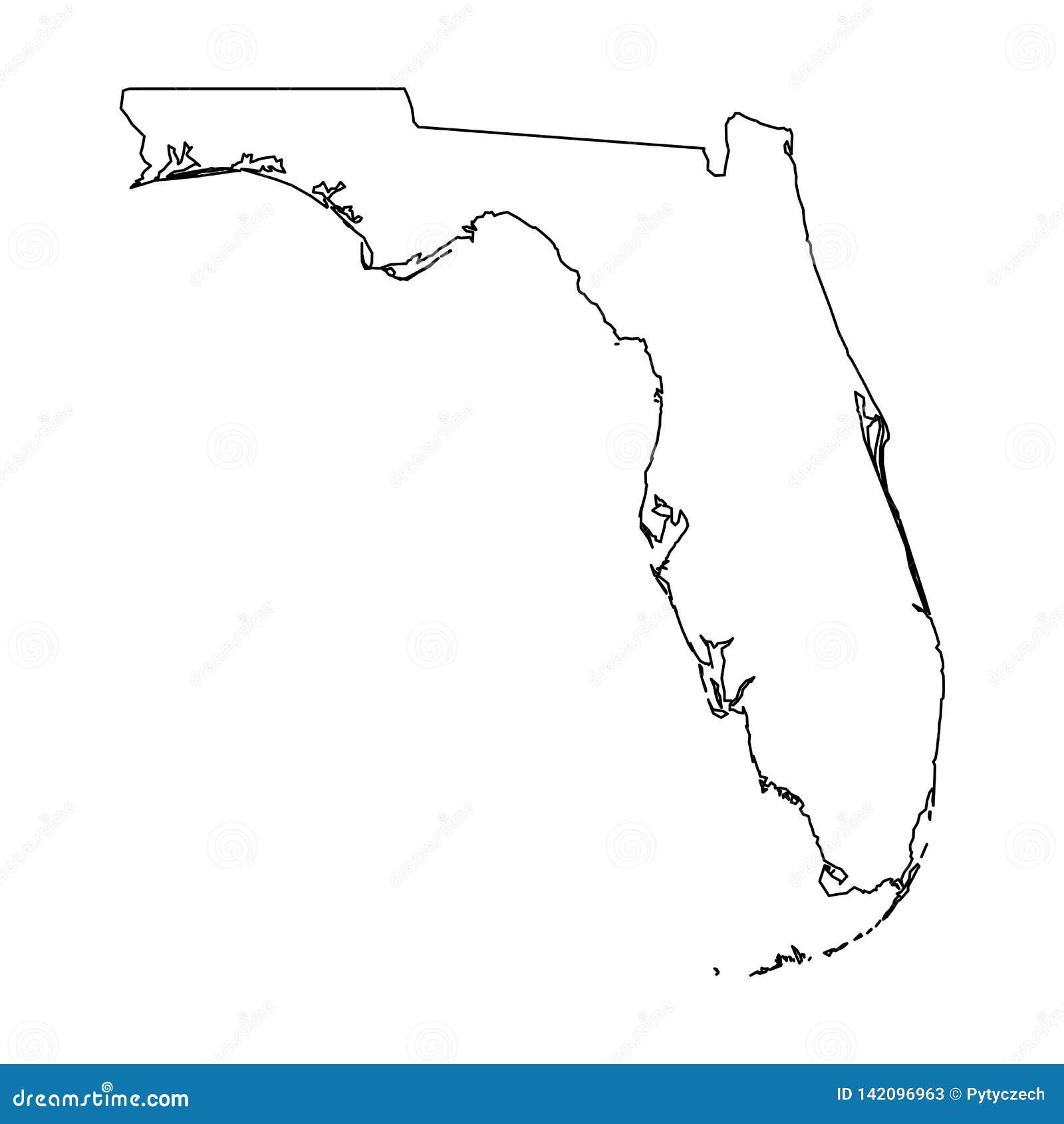 Prestigio Malabares trabajo La Florida, Estado De Los E.E.U.U. - Mapa Negro Sólido Del Esquema Del área  Del País Ejemplo Plano Simple Del Vector Ilustración del Vector -  Ilustración de correspondencia, negro: 142096963
