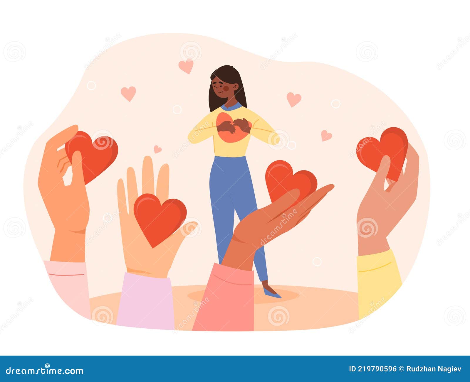 La Generosidad Como Apoyo a La Donación Compartiendo El Amor De La Persona  Ilustración del Vector - Ilustración de positivo, africano: 219790596