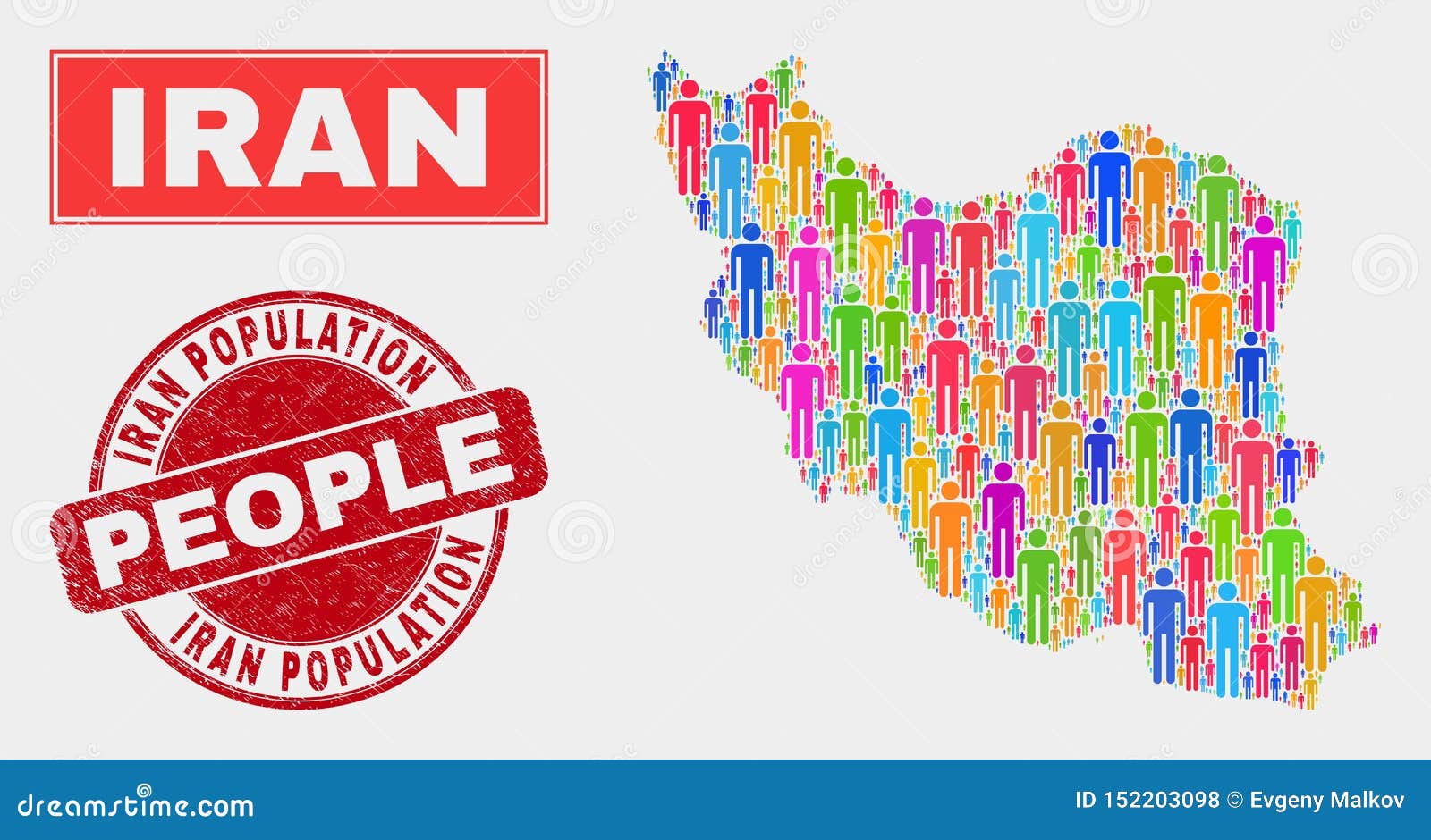 Iran Map Flag Large Group People Stock Vector (Royalty, 60% OFF