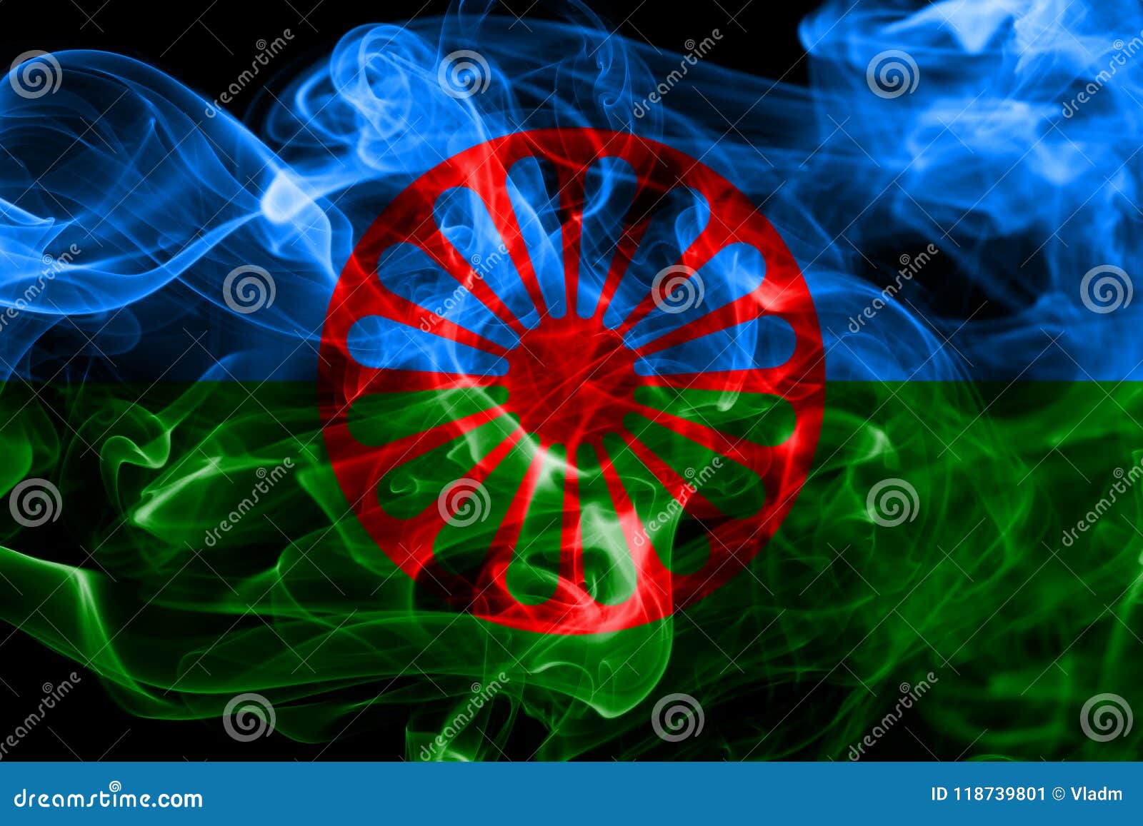 La Gente Romani Fuma La Bandera, Bandera Gitana Del Humo Stock de  ilustración - Ilustración de emblema, muestra: 118739801