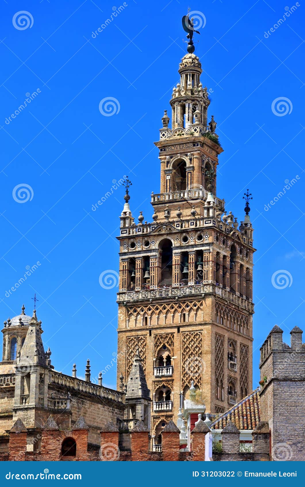 la giralda, famous cathedral of sevilla in andalucia, unesco world heritage site