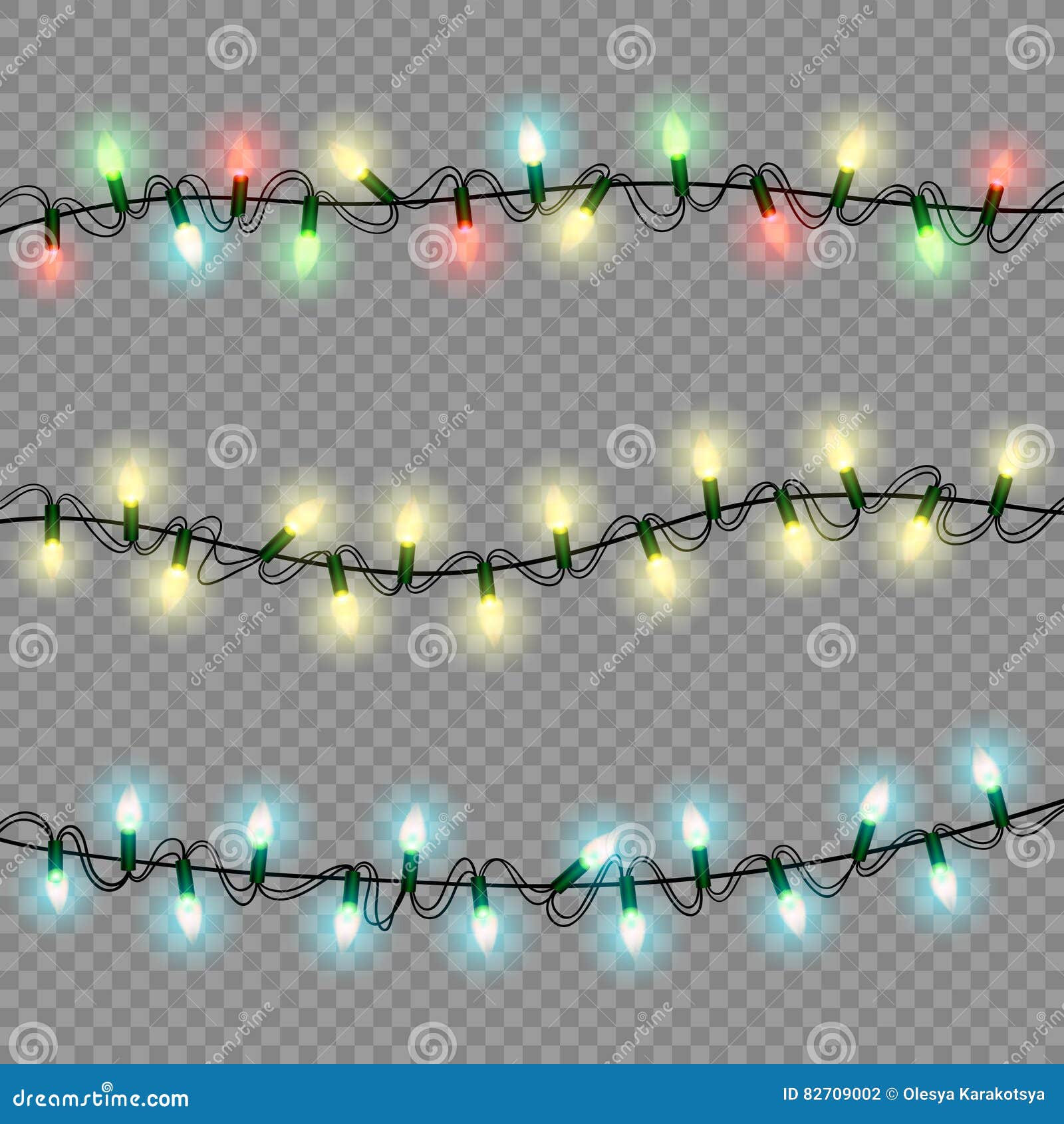 Guirlande Lumineuse De Noël. Lumières De Noël Colorées. élément Décoratif  De Vecteur