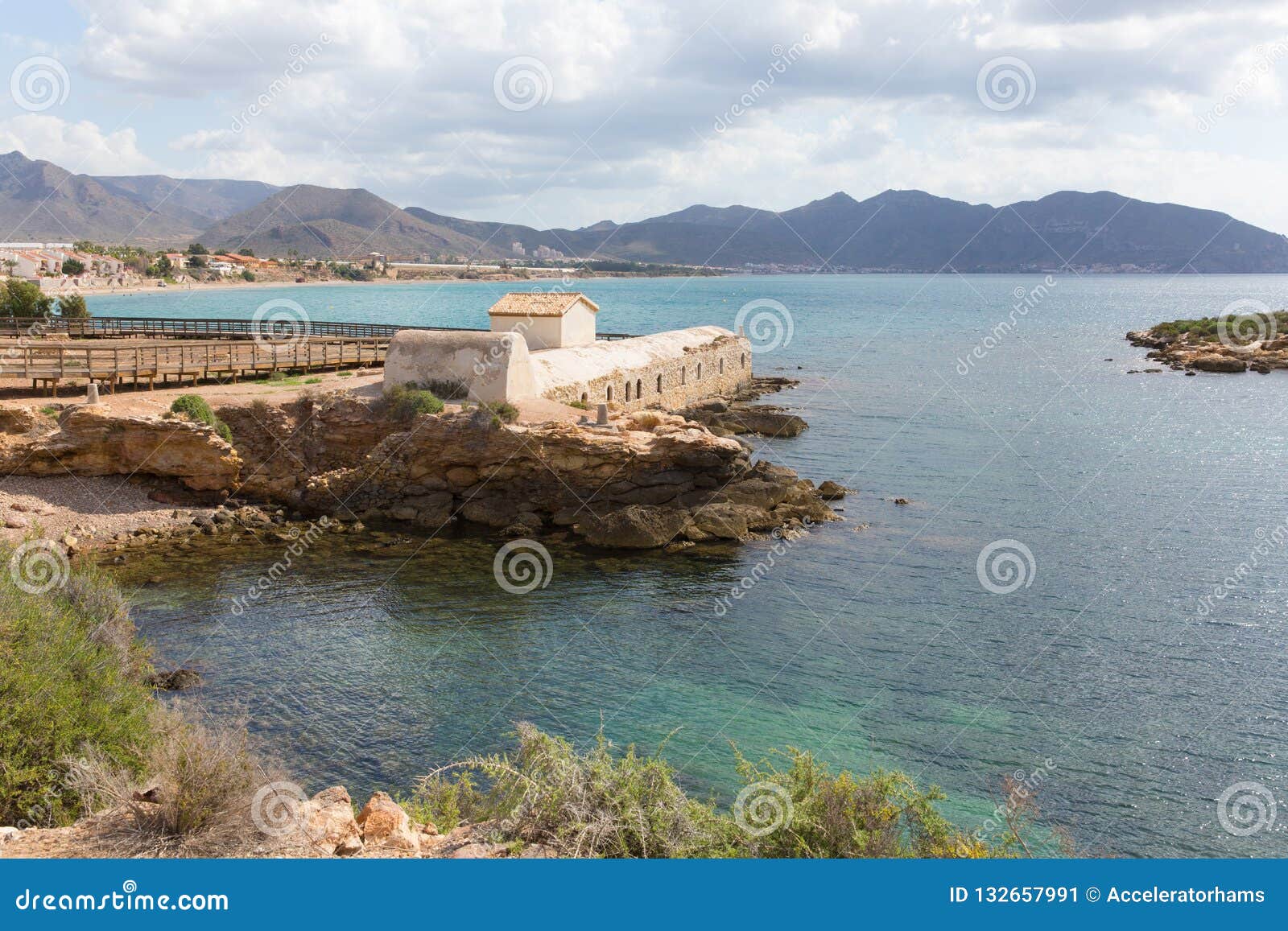 la isla plana murcia spain bano de la marrana historic tourist attraction in this a coast village