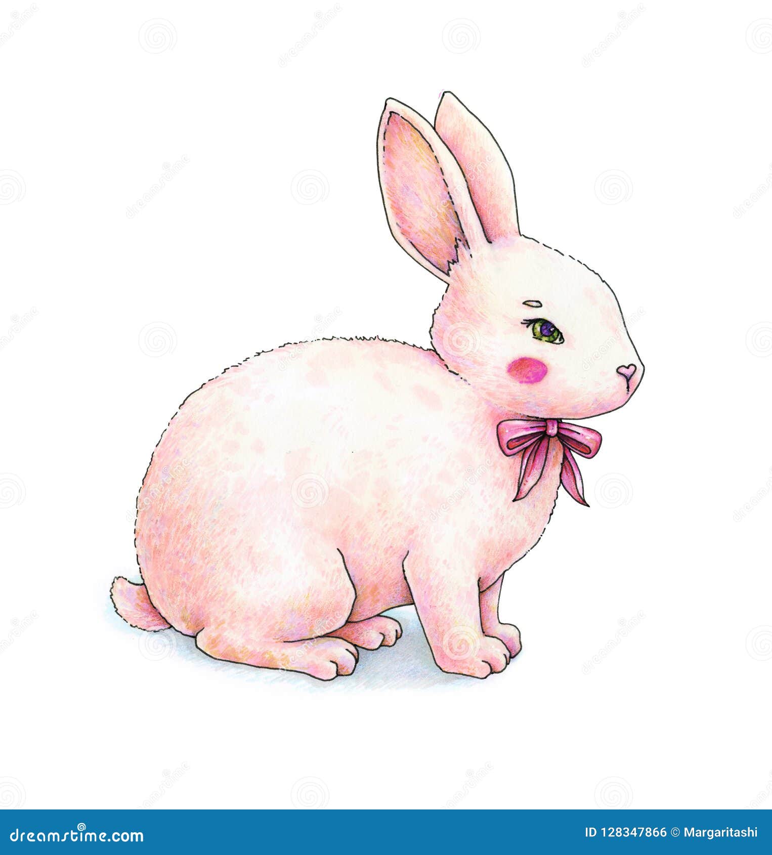 pic Disegno Lepre Per Bambini la lepre rosa adorabile di animazione