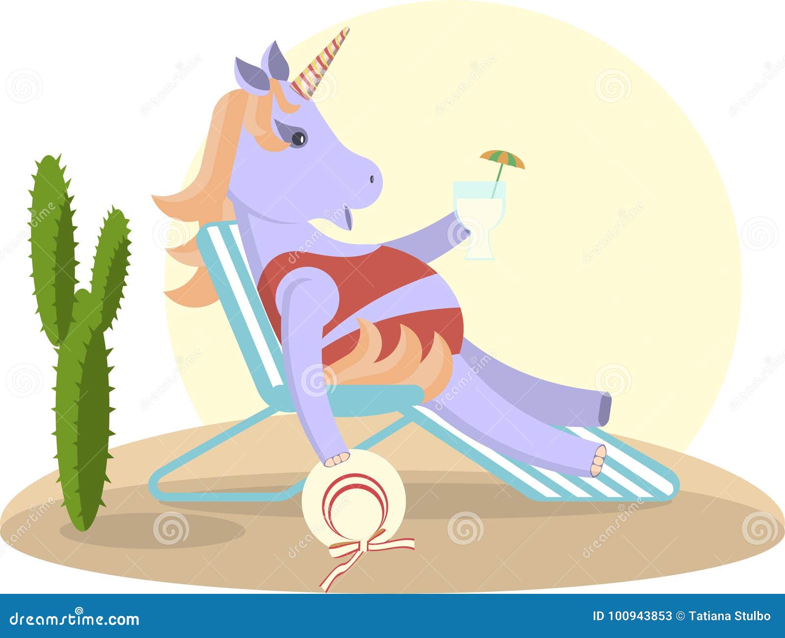 La Licorne Se Repose Sur Une Chaise Longue Illustration de Vecteur -  Illustration du cheval, gosse: 100943853