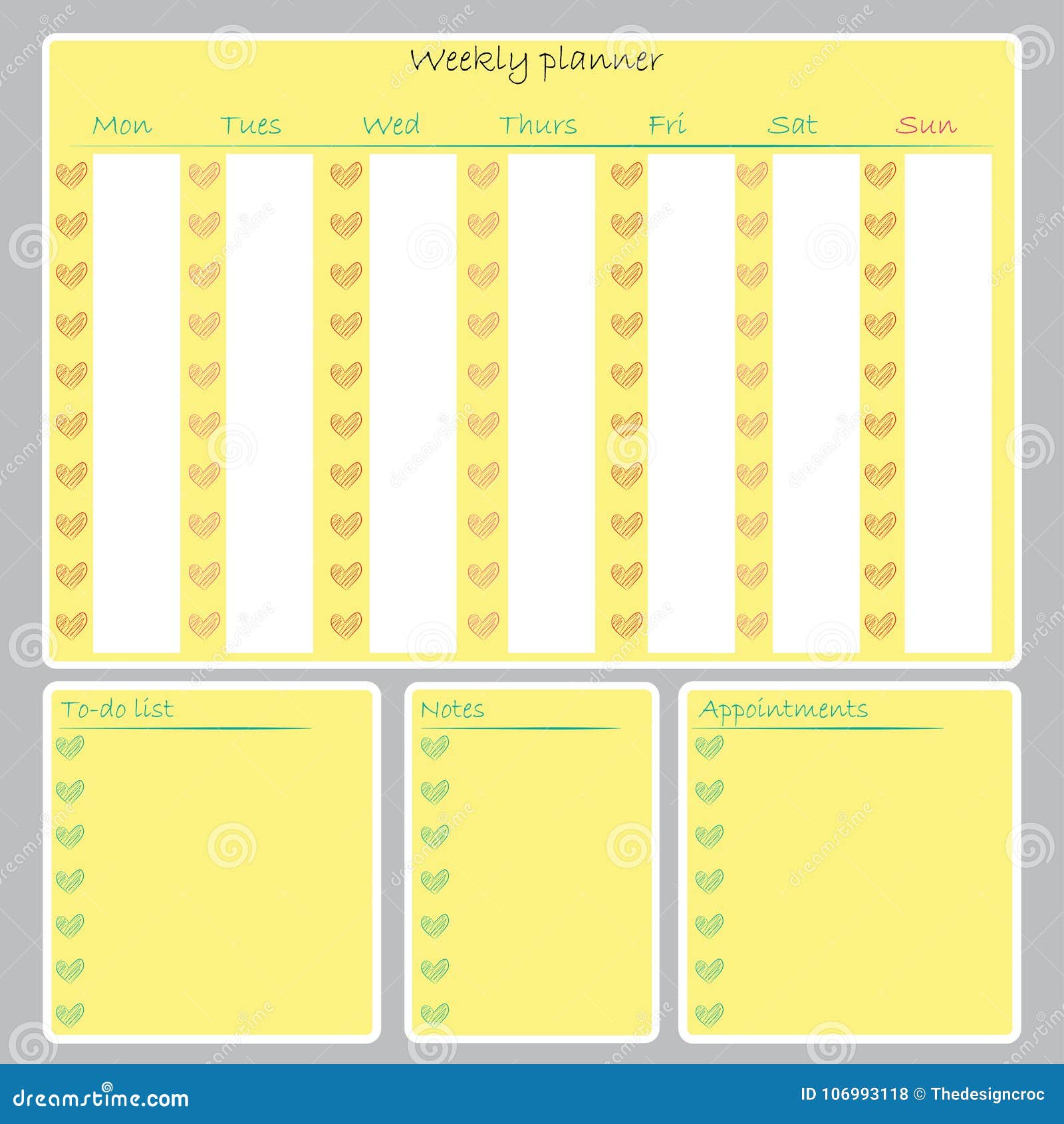 La Lista Di Da Fare Settimanale Dell Organizzatore Del Pianificatore Nota Il Calendario Stampabile Illustrazione Vettoriale Illustrazione Di Ricordo Calendario