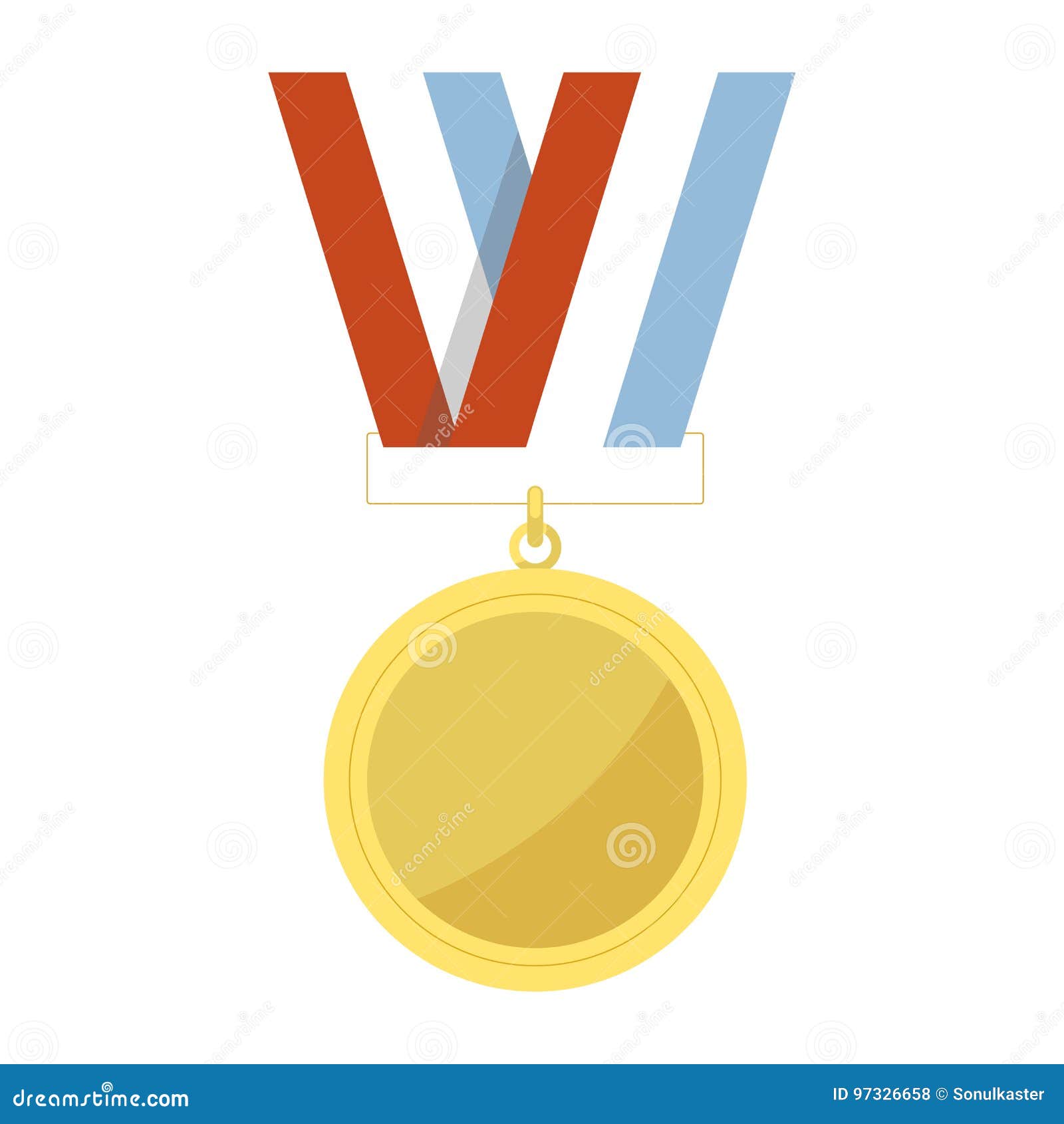 La Médaille D'or Vide Accroche Sur L'illustration Rayée De Ruban