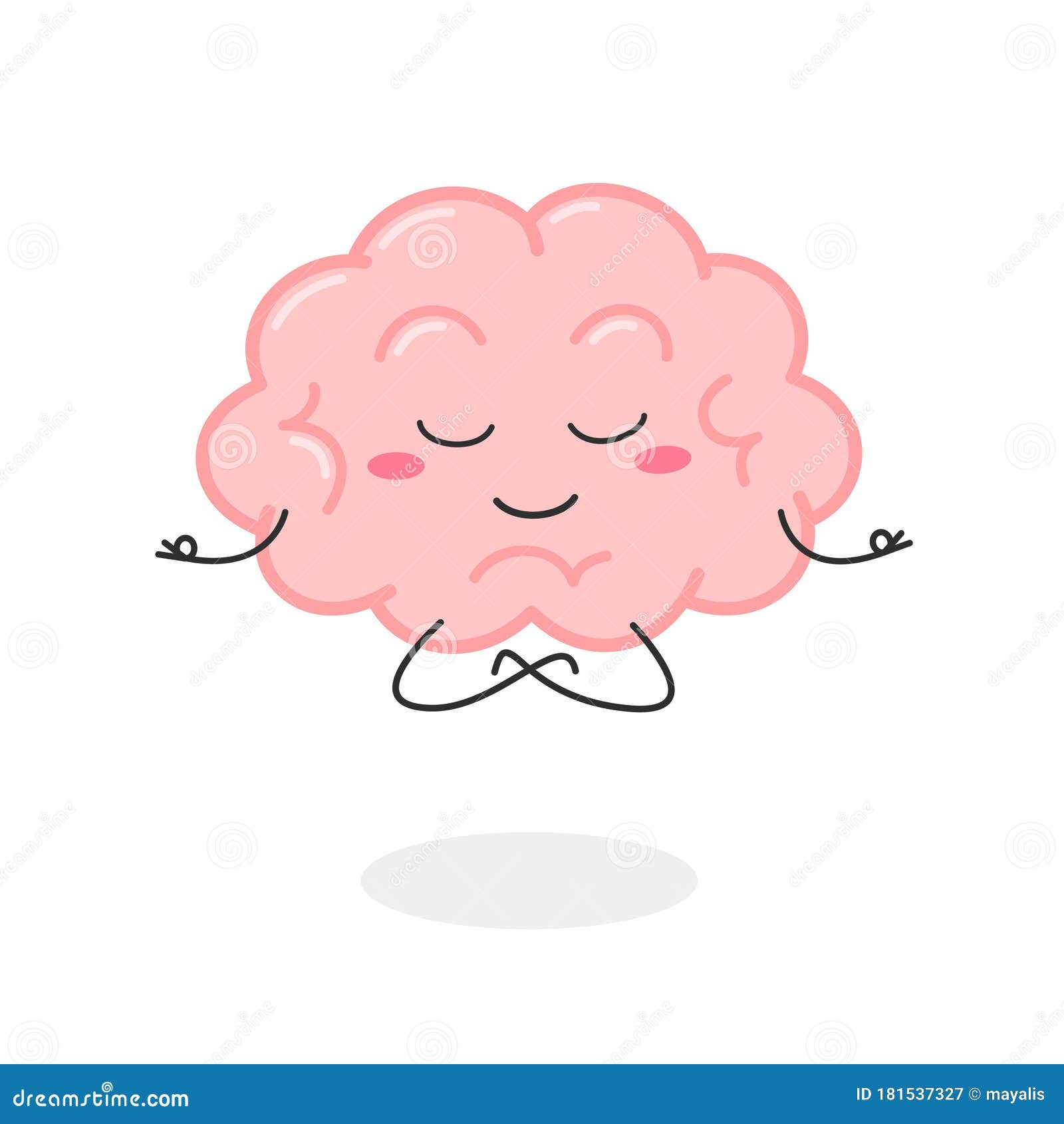 La Meditation Du Caractere Du Cerveau Du Dessin Dans La Pose Du Lotus Illustration De Vecteur Illustration Du Dessin Intelligence