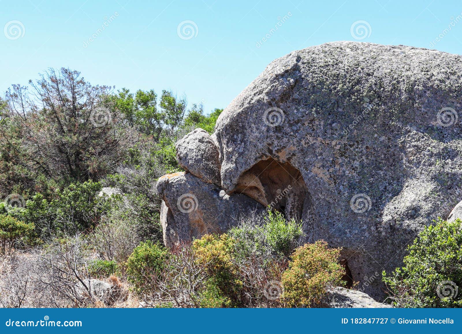 La Maddalena, Sardinia, Italy - Natural Rock Sculpture in the Green of ...