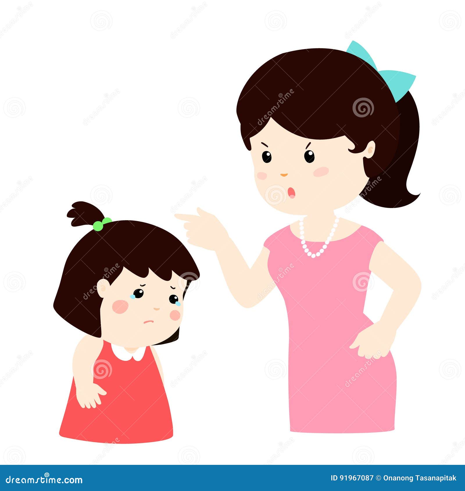La Madre Regaña Su Personaje De Dibujos Animados De La Hija Ilustración del  Vector - Ilustración de padre, cambiante: 91967087