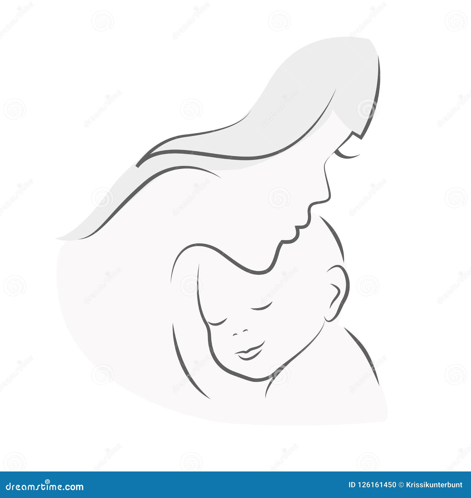 La Maman De Mere Et De Bebe Etreint Son Dessin Au Trait Enfant Illustration De Vecteur Illustration Du Etreinte Minimalistic
