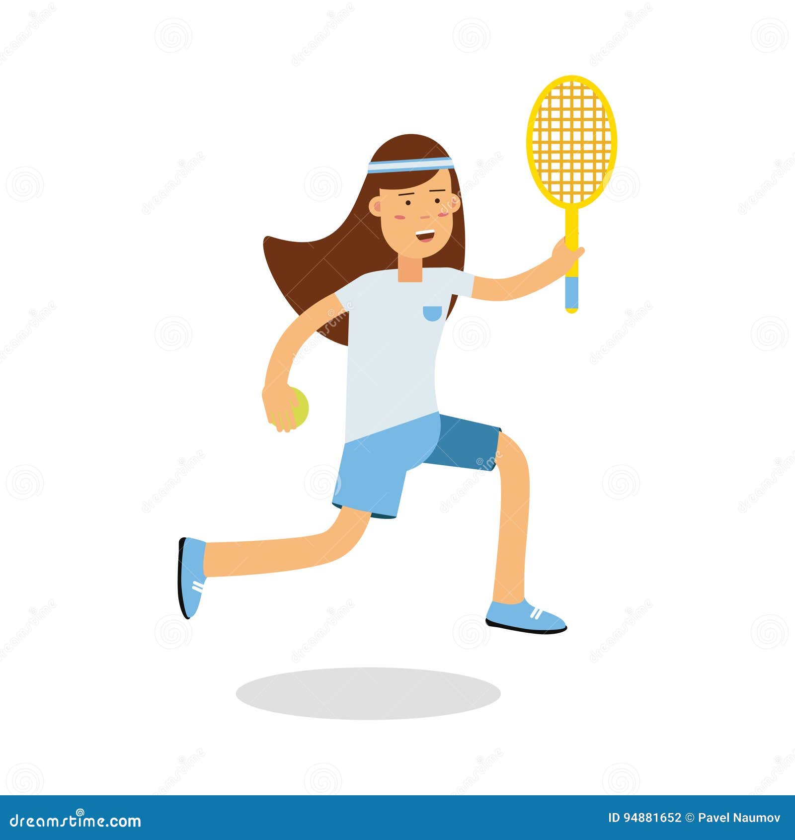 La Muchacha Activa Que Juega a Tenis Con Una Estafa En Sus Manos Personaje  De Dibujos Animados, Actividades Físicas De Los Niños Ilustración del  Vector - Ilustración de muchacha, cabrito: 94881652