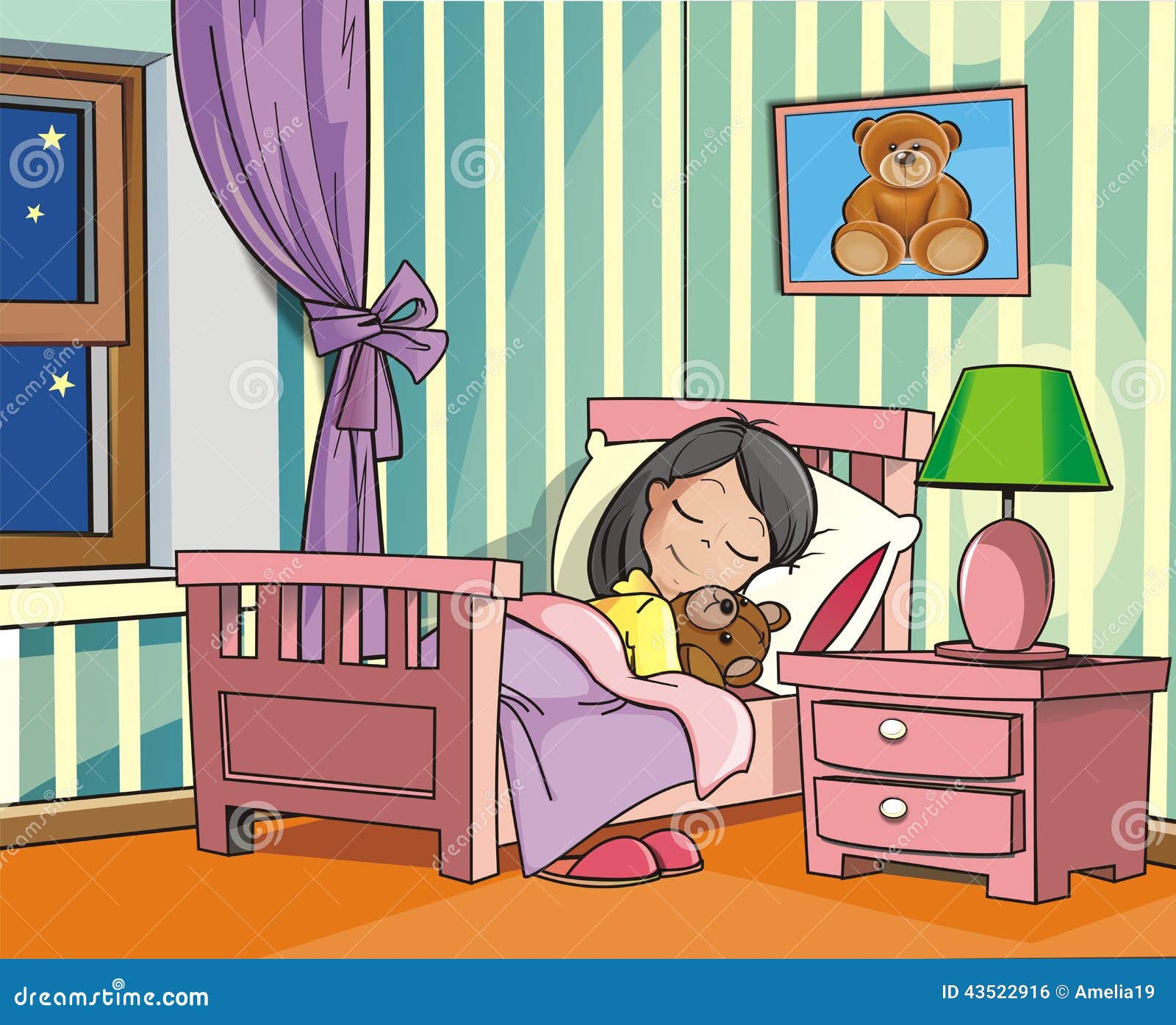 La muchacha durmiente stock de ilustración. Ilustración de cama 43522916