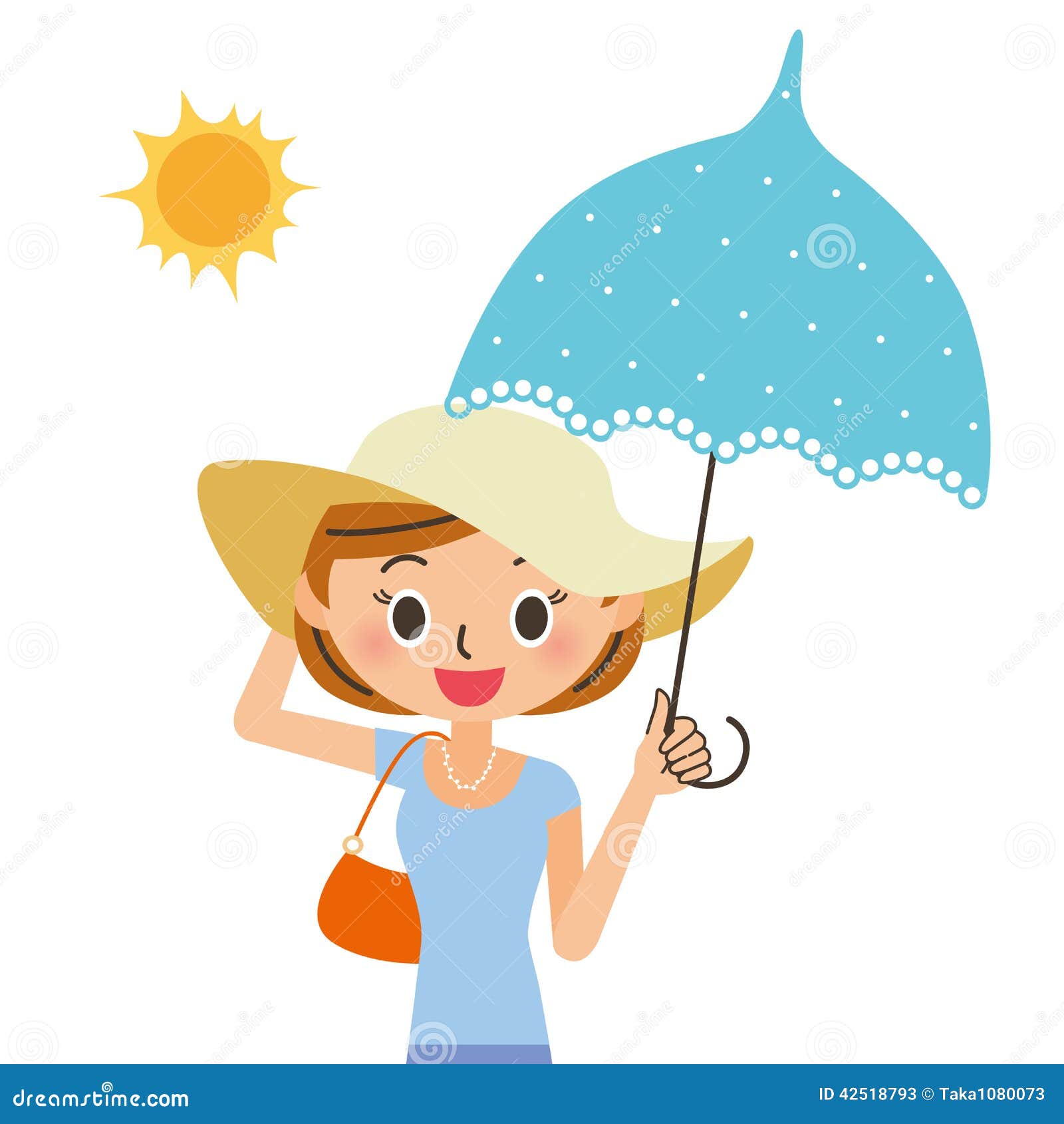Juguetón Descomponer capa La Mujer Que Pone Su Sombrilla Ilustración del Vector - Ilustración de  paraguas, medidas: 42518793