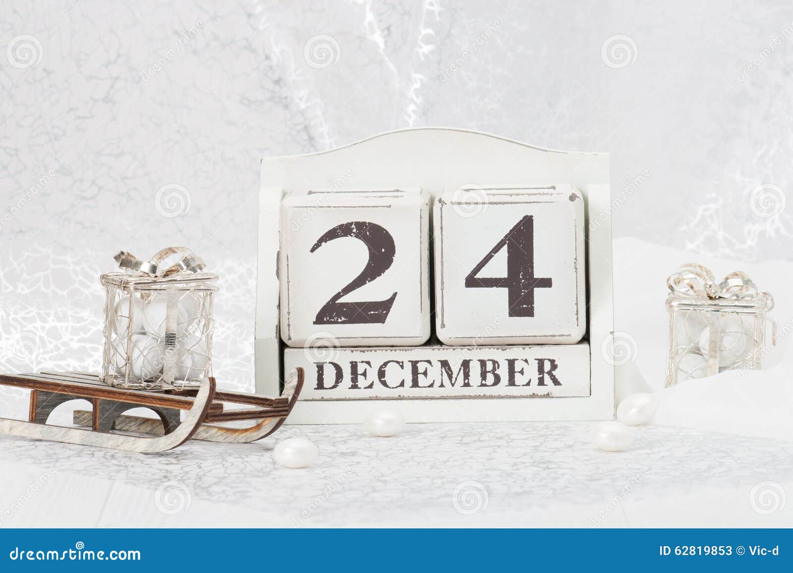 La Navidad Eve Date on Calendar 24 De Diciembre Imagen de archivo