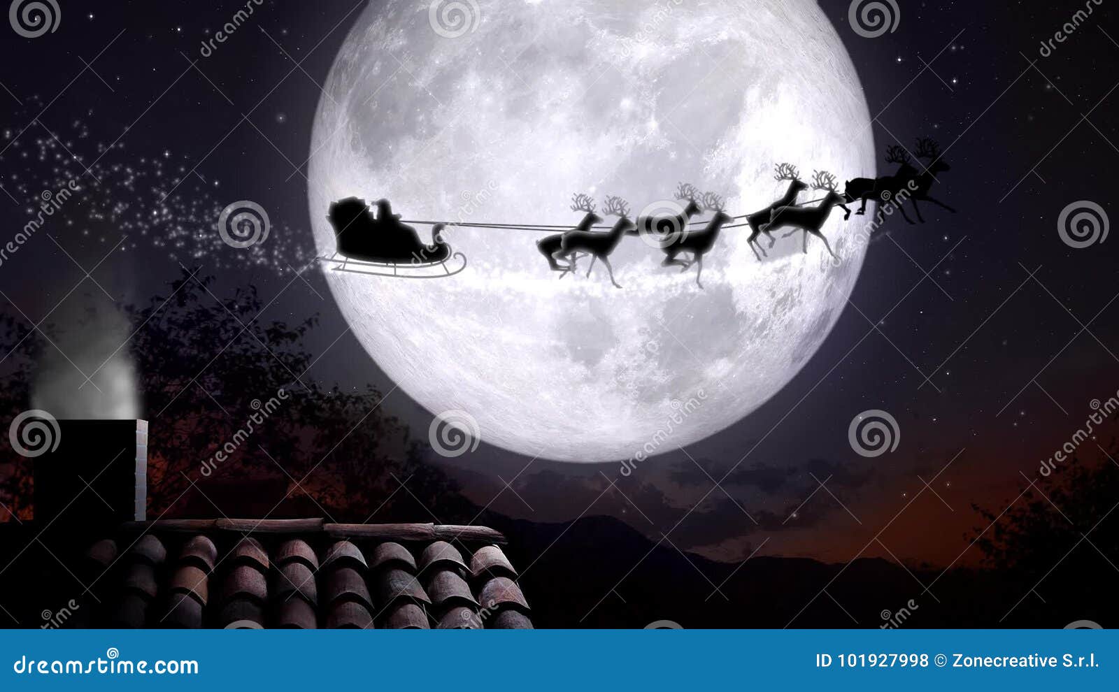 20 Santa Claus servilletas luna llena chimenea navidad 1 envase OVP Santa PD