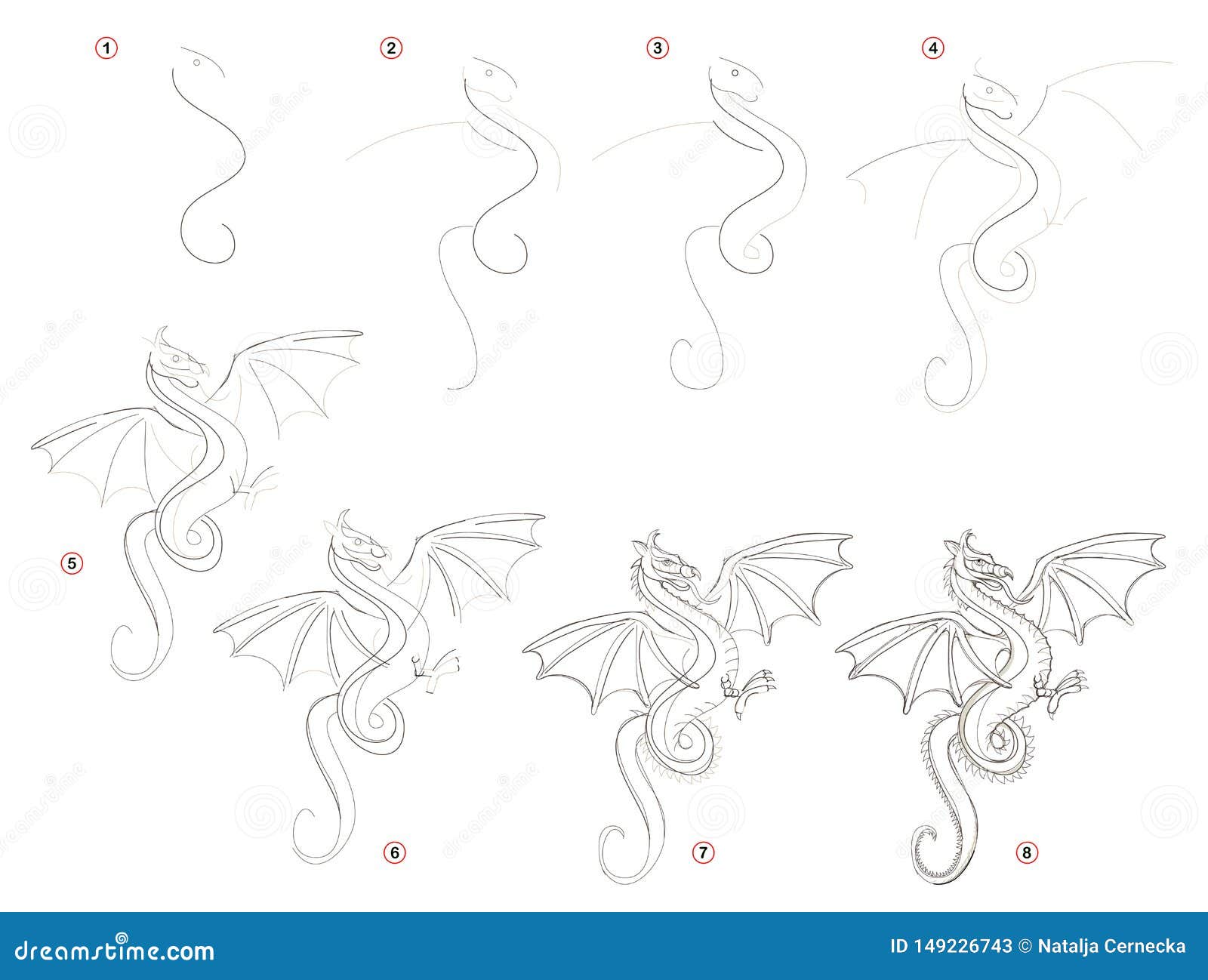 La Página Educativa Para Los Niños Muestra Cómo Crear Paso a Paso Un Dibujo De Lápiz Del Dragón Del Este Fantástico Ilustración del Vector - Ilustración de imprimible, escuela: 149226743 La Página Educativa Para Los Niños Muestra Cómo Crear Paso a Paso Un Dibujo De Lápiz Del Dragón Del Este Fantástico Ilustración del Vector - Ilustración de imprimible, escuela: 149226743