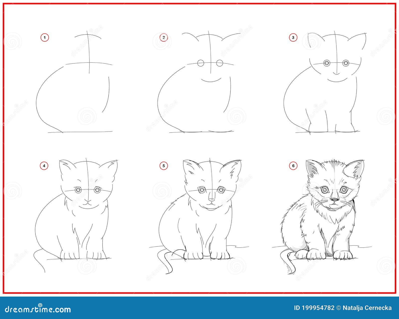 película Sencillez Renunciar La Página Muestra Cómo Aprender a Dibujar Un Dibujo De Un Lindo Gatito  Creación Paso a Paso De Dibujo De Lápiz Página Educativa D Ilustración del  Vector - Ilustración de ejercicio, poco: