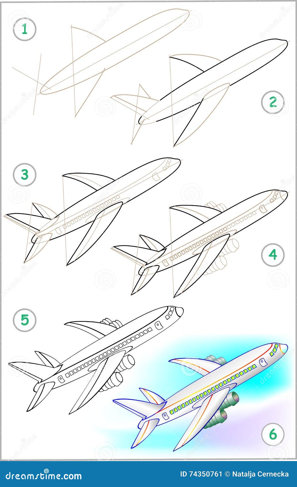 La Página Muestra Cómo Aprender Paso a Paso Dibujar Un Avión Ilustración del Vector - Ilustración de kindergarten, etapas: 74350761 La Página Muestra Cómo Aprender Paso a Paso Dibujar Un Avión Ilustración del Vector - Ilustración de kindergarten, etapas: 74350761