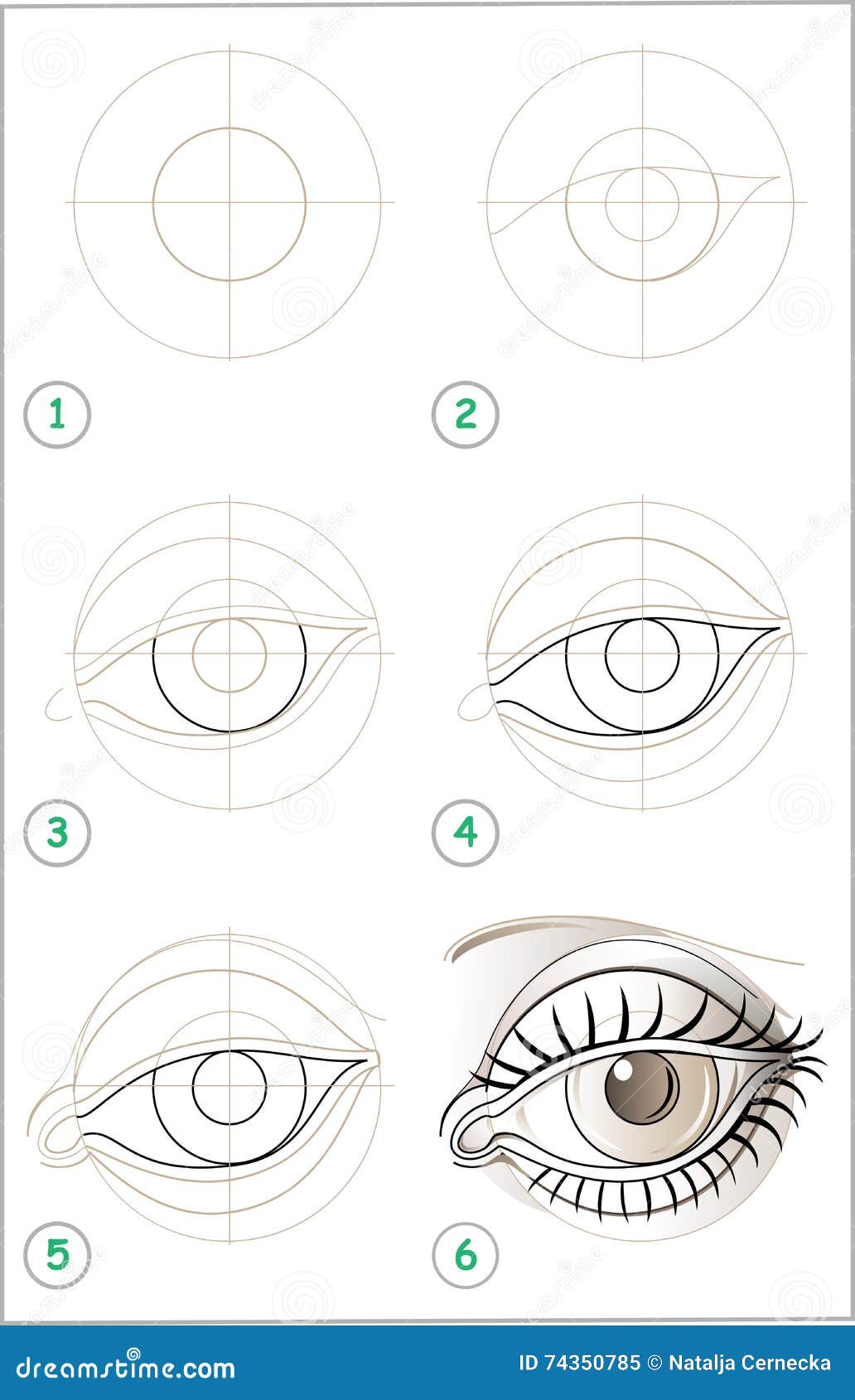 La Pagina Mostra Come Imparare Per Gradi Disegnare Un Occhio
