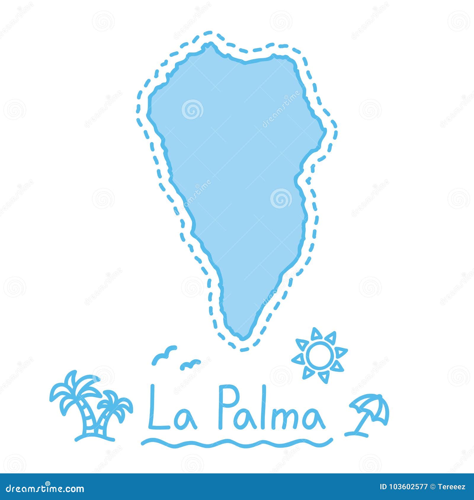 la palma island map  cartography concept canary islands