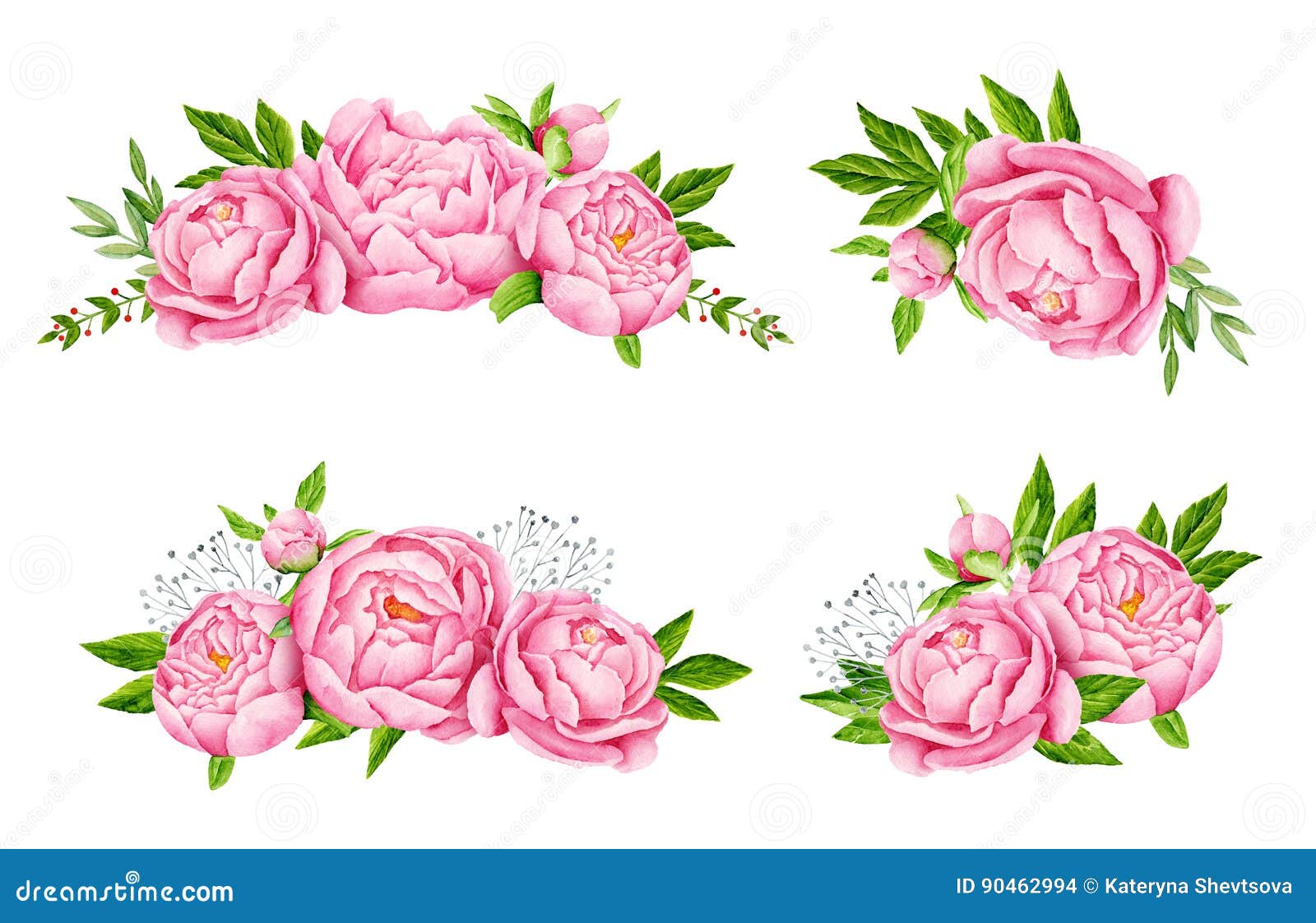 La Peonia Fiorisce Il Mazzo Fiori Rosa Teneri Disegno Di Nozze Illustrazione Dell Acquerello Illustrazione Di Stock Illustrazione Di Decorazione Giardino