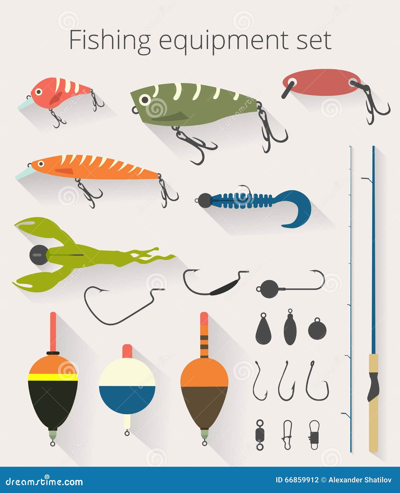 La Pesca Dell'insieme Degli Accessori Per Pesca Di Filatura Con Il  Crankbait Attira E Tornadi E Galleggiante Di Plastica Molle Di  Illustrazione Vettoriale - Illustrazione di galleggiante, freshwater:  66859912