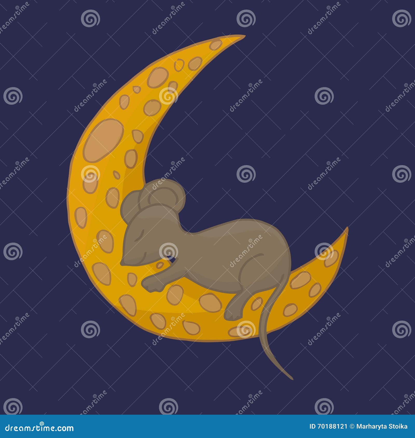 La Petite Souris Dort Sur La Lune Fromage De Lune Souris Féerique Sur La  Lune Vecteur De Sommeil Illustration de Vecteur - Illustration du drôle,  dessin: 70188121