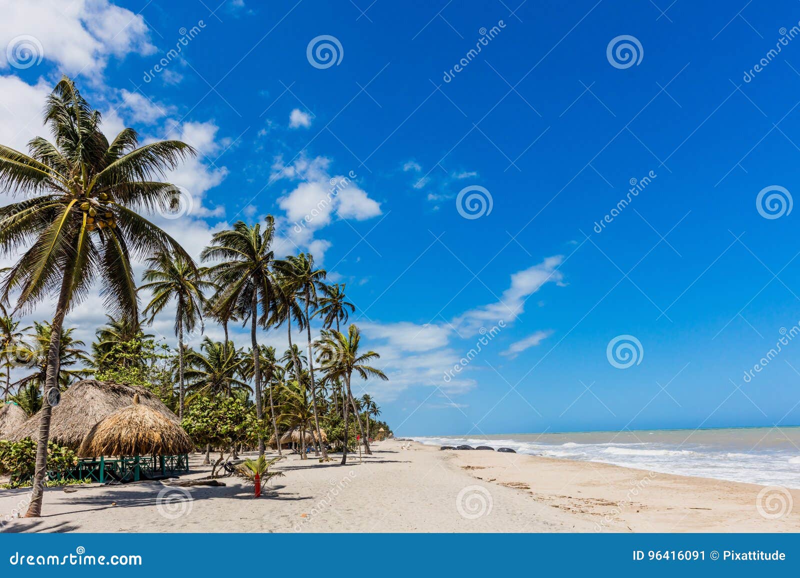 La plage de palomino aménage la La en parc Guajira Colombie. Plage de palomino à la La Guajira en Colombie Amérique du Sud