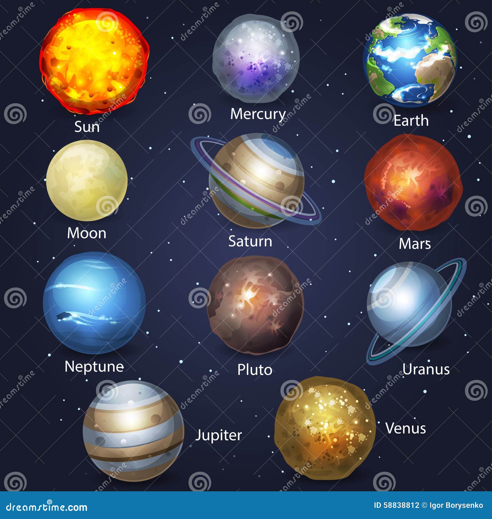 illustration stock la planète placé image