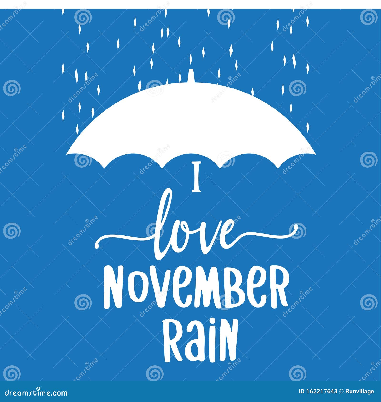 La Pluie De Novembre Est Une Citation Amoureuse Avec Un Parapluie Illustration De Vecteur Illustration Du Leafs Lames