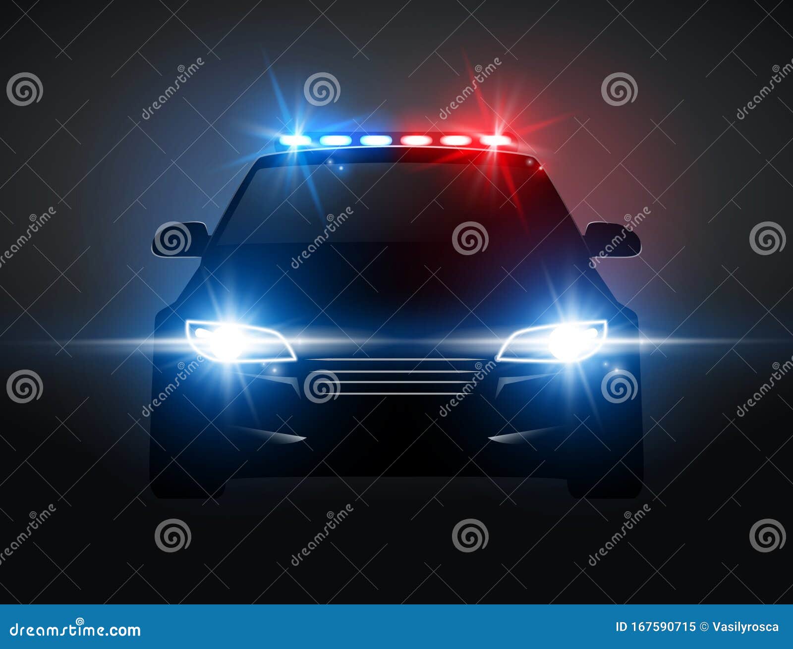 La Polizia Accende La Sirena in Vista Notturna La Polizia Pattuglia La  Silhouette Con Il Lanciatore Illustrazione Vettoriale - Illustrazione di  arresto, inseguimento: 167590715