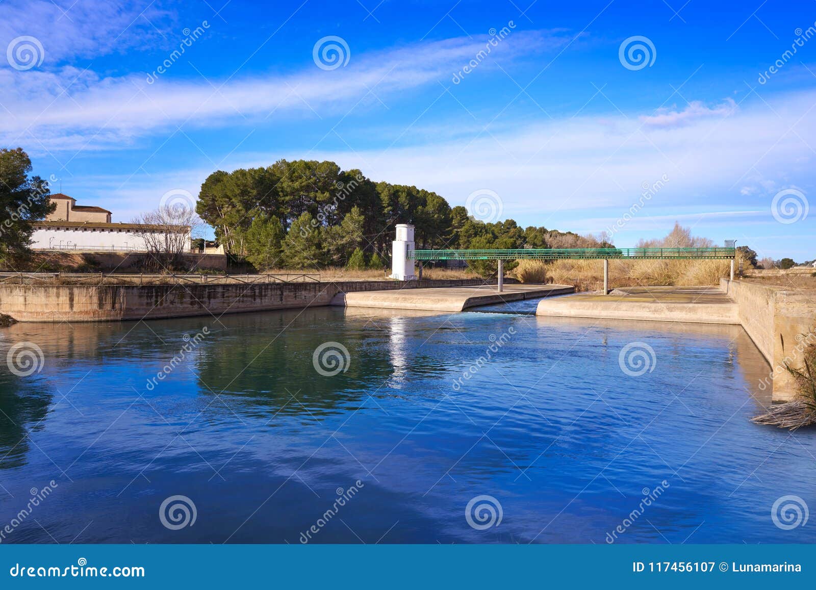 la presa dam in turia river park of valencia spain