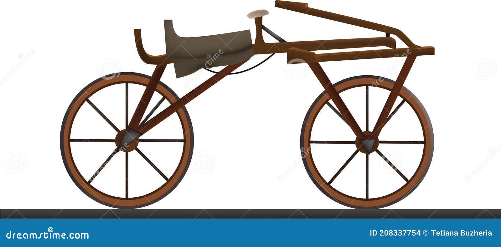 Primera Bicicleta Del Mundo 1818 Máquina De Ilustración del Vector - Ilustración de mundos, primero: 208337754