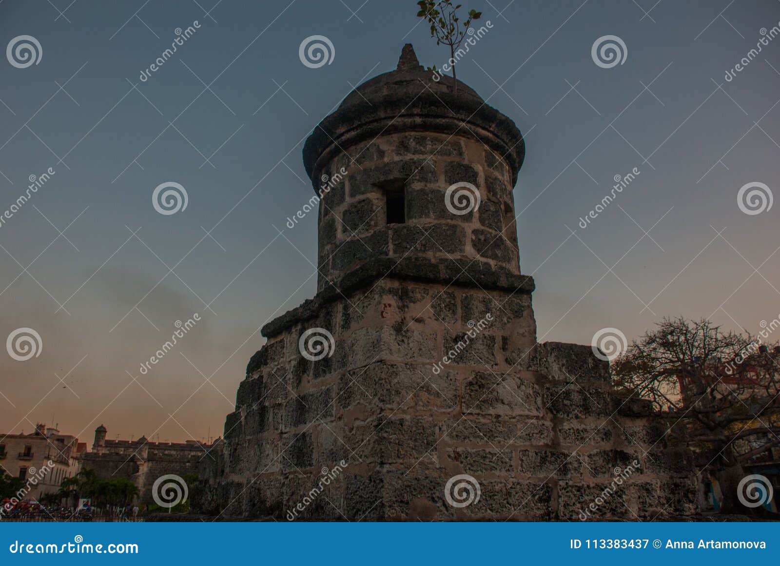 la real fuerza fortress in the evening. castillo de la real fuerza - old havana, cuba