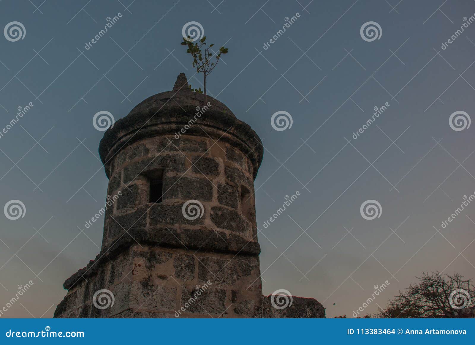 la real fuerza fortress in the evening. castillo de la real fuerza - old havana, cuba