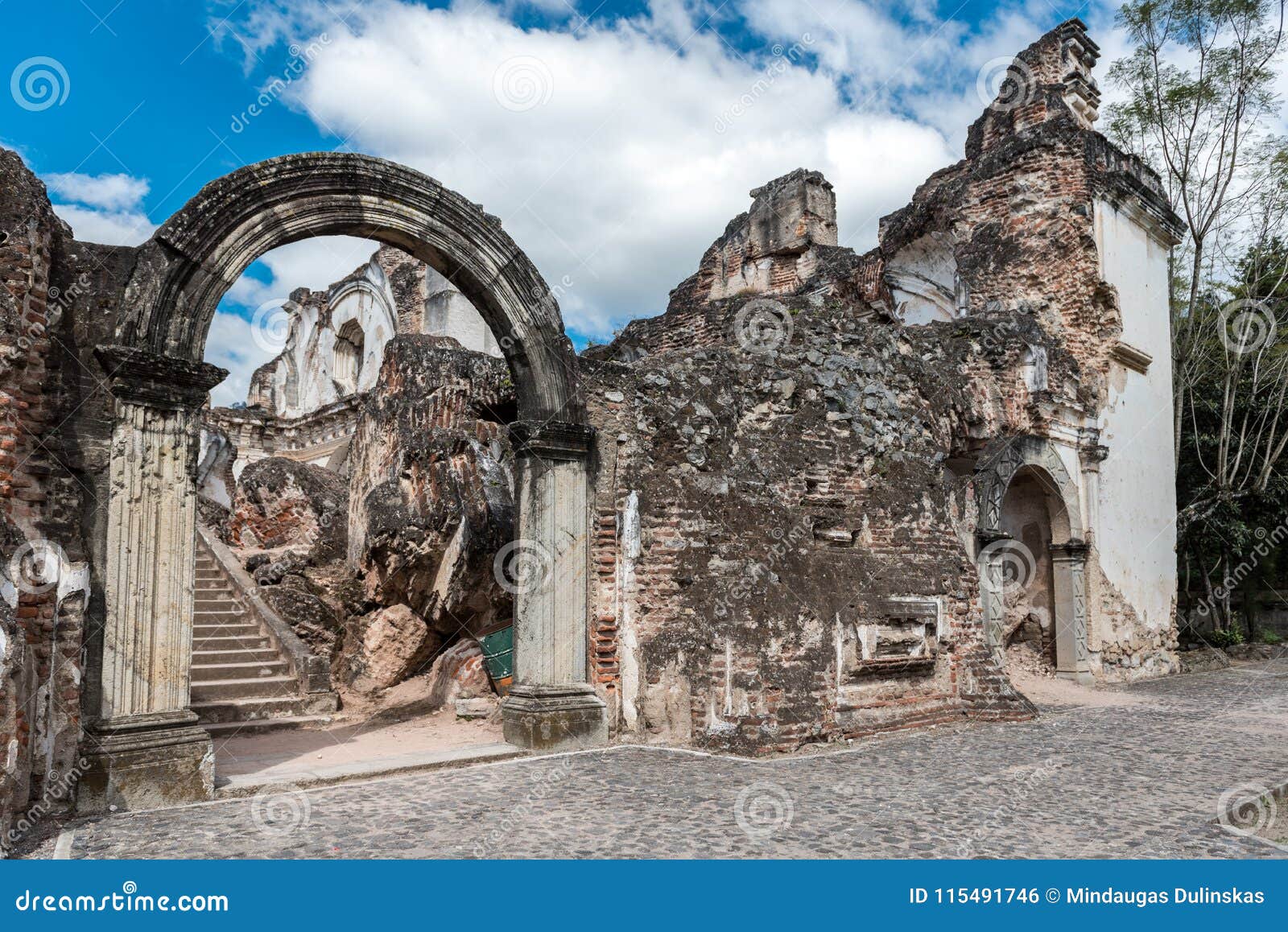 la recoleccion architectural complex in antigua, guetemala. it is a former church and monastery of the order of the recollects. an